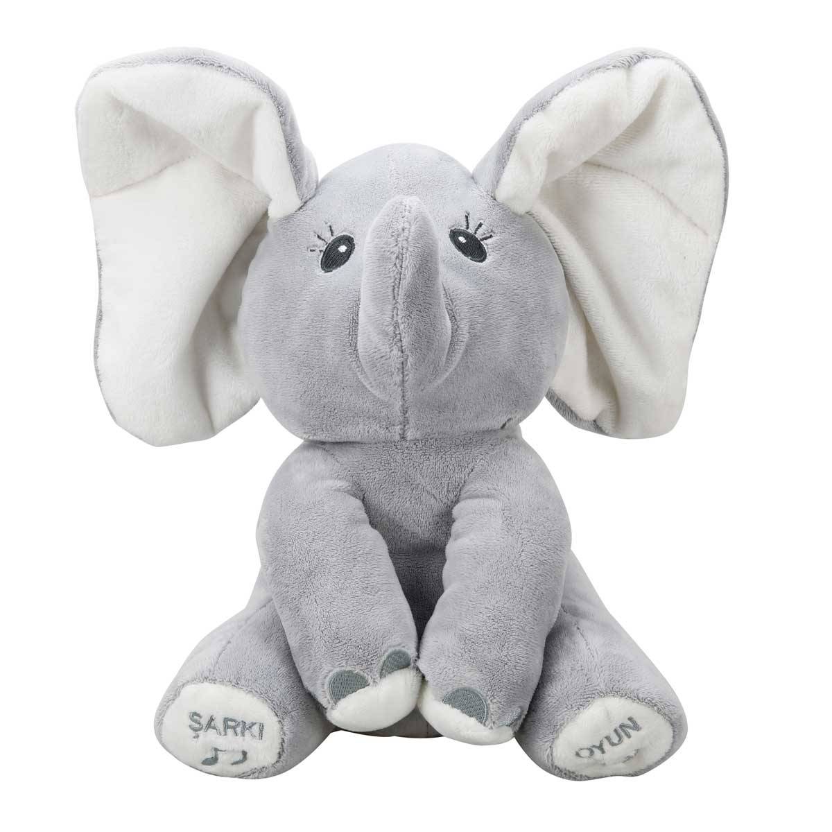 Babycim Neşeli Oyuncu Fil Sesli Peluş 30 cm