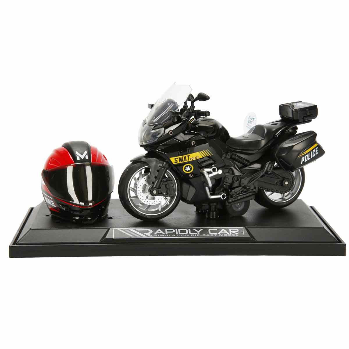 1:12 Benelli Polis Die-Cast Motosiklet ve Işıklı Tamir Atölyesi Seti | Sesli, Işıklı ve Çek-Bırak Mekanizmalı Polis Görev Seti