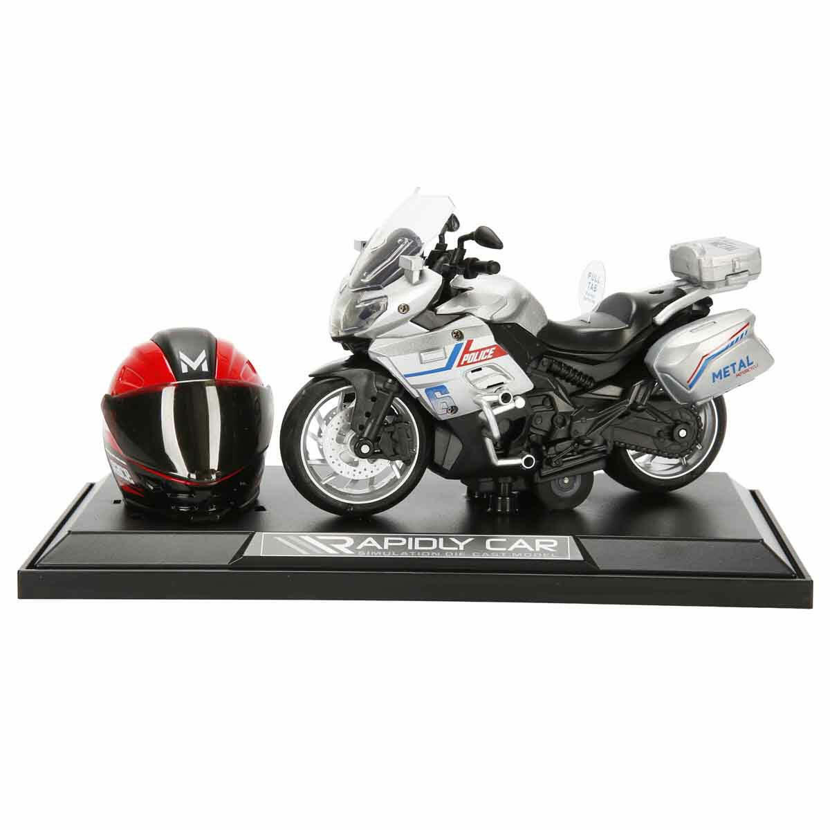 1:12 Benelli Polis Die-Cast Motosiklet ve Işıklı Tamir Atölyesi Seti | Sesli, Işıklı ve Çek-Bırak Mekanizmalı Polis Görev Seti