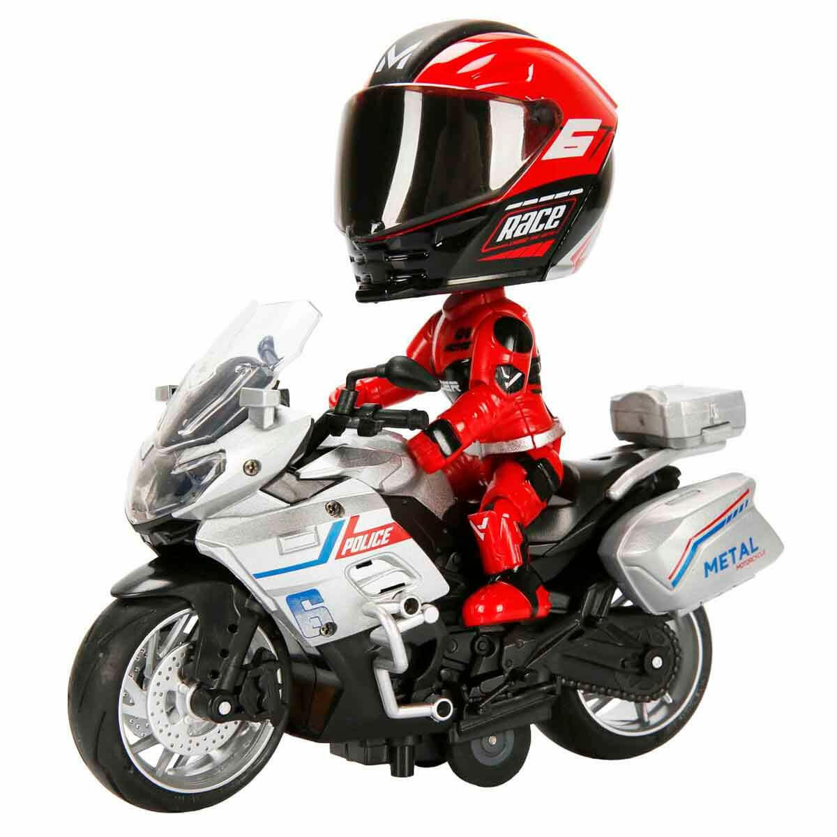 1:12 Benelli Polis Die-Cast Motosiklet ve Işıklı Tamir Atölyesi Seti | Sesli, Işıklı ve Çek-Bırak Mekanizmalı Polis Görev Seti