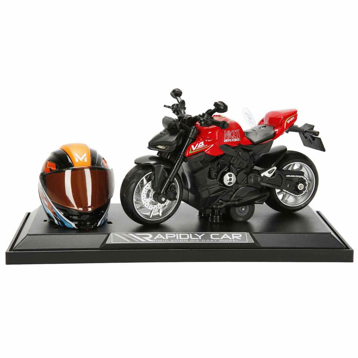 1:12 Ducati Street Fighter Die-Cast Motosiklet ve Tamir Atölyesi Seti | Sesli ve Işıklı Yarışçı Figürlü Model | Çek-Bırak Mekanizmalı Metal Koleksiyon Seti