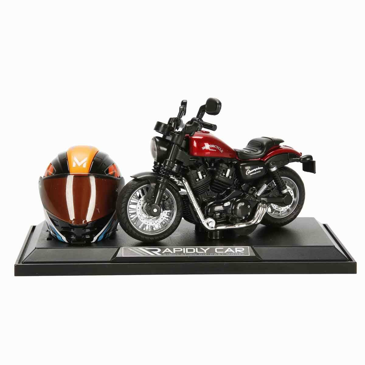 1:14 Harley Die-Cast Motosiklet | Sesli Ve Işıklı Çek Bırak Model | Figürlü Ve Kasklı Koleksiyon Serisi