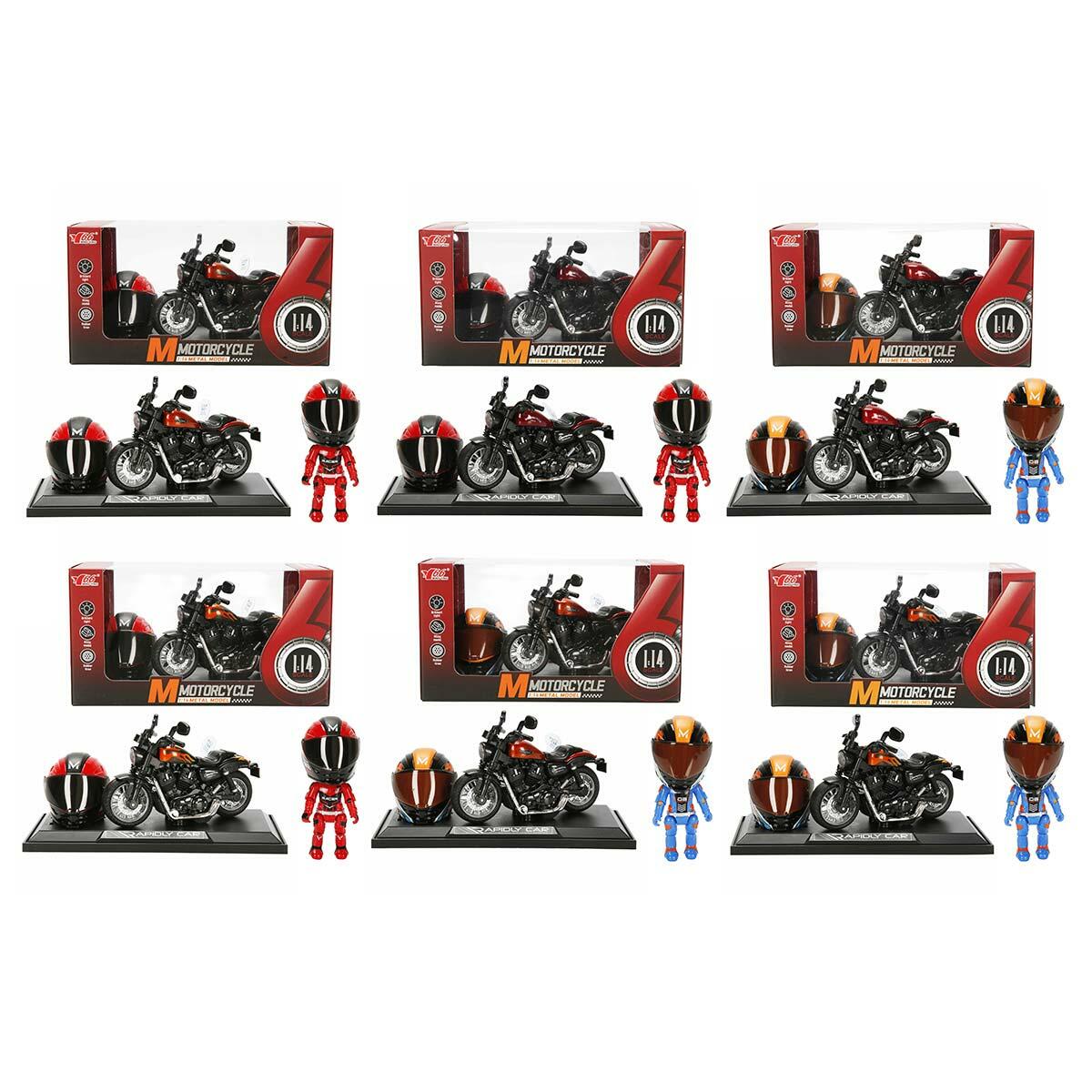 1:14 Harley Die-Cast Motosiklet | Sesli Ve Işıklı Çek Bırak Model | Figürlü Ve Kasklı Koleksiyon Serisi