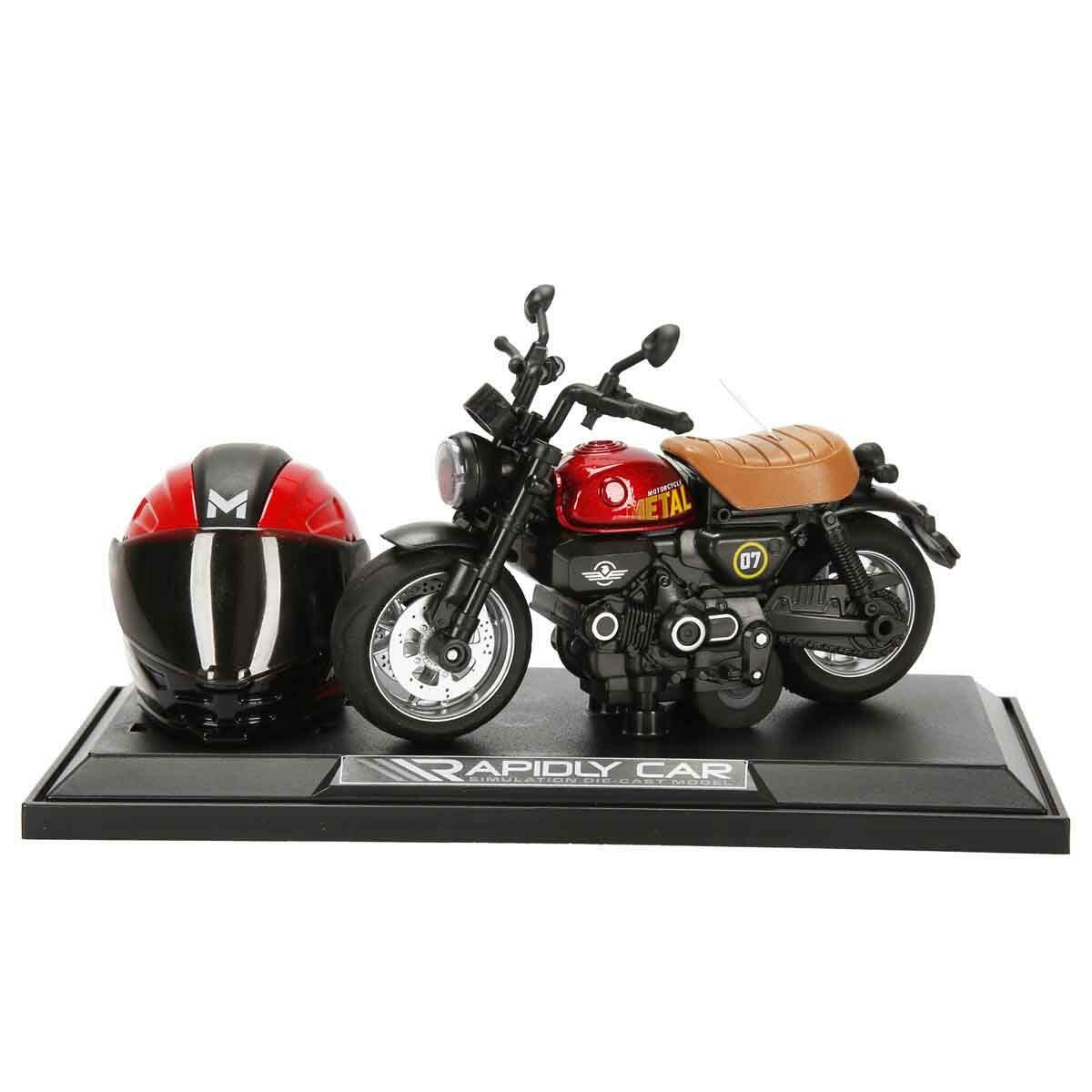 1:14 Sesli ve Işıklı Honda Monkey Die Cast Motosiklet | Kask Aksesuarlı ve Stantlı Çek Bırak Model | Retro Tasarım Japon Motosiklet Koleksiyonu