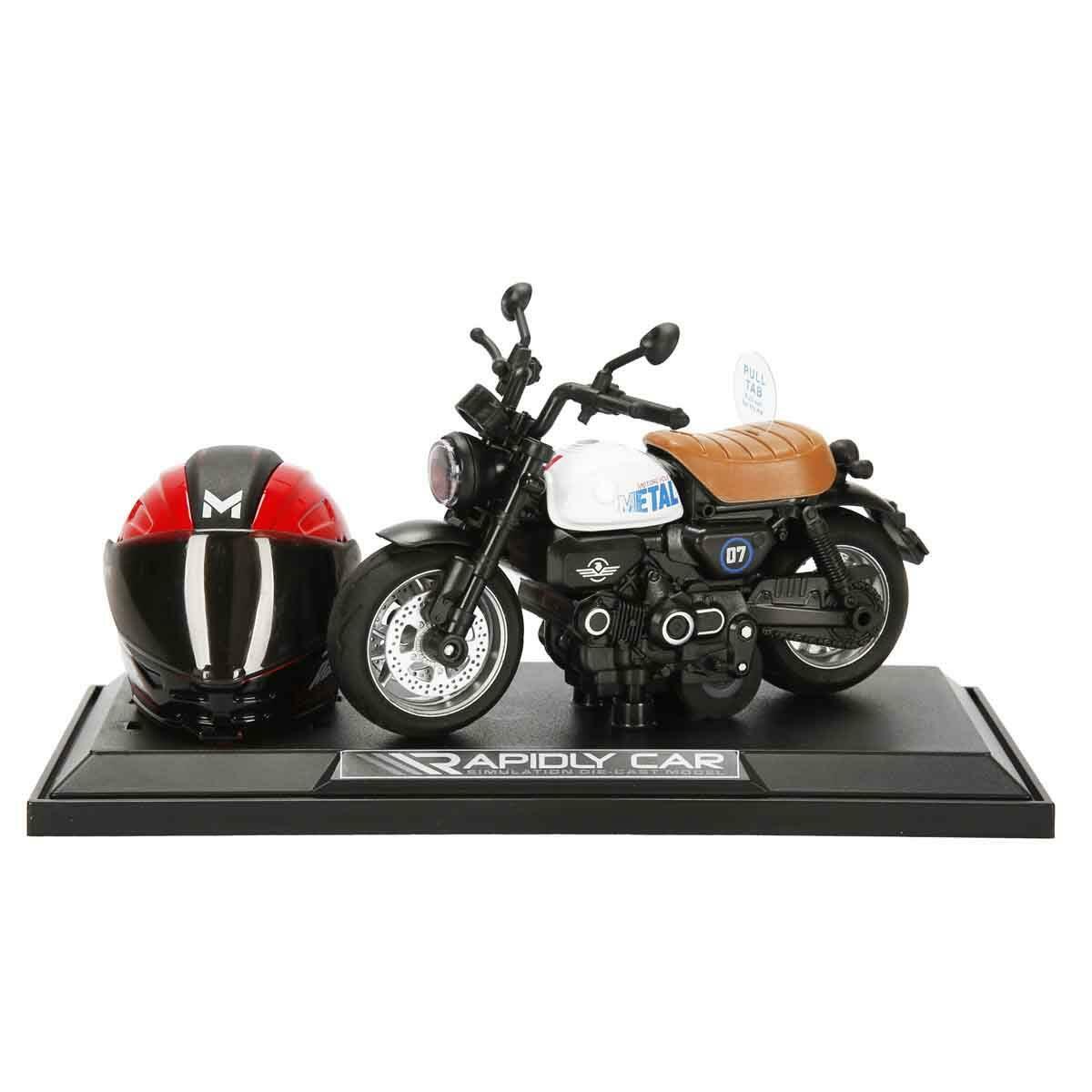 1:14 Sesli ve Işıklı Honda Monkey Die Cast Motosiklet | Kask Aksesuarlı ve Stantlı Çek Bırak Model | Retro Tasarım Japon Motosiklet Koleksiyonu