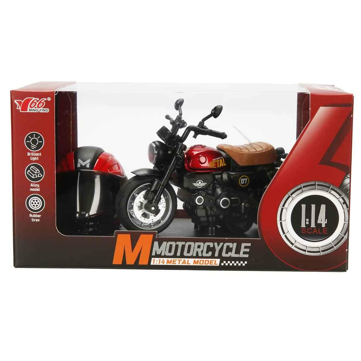 1:14 Sesli ve Işıklı Honda Monkey Die Cast Motosiklet | Kask Aksesuarlı ve Stantlı Çek Bırak Model | Retro Tasarım Japon Motosiklet Koleksiyonu