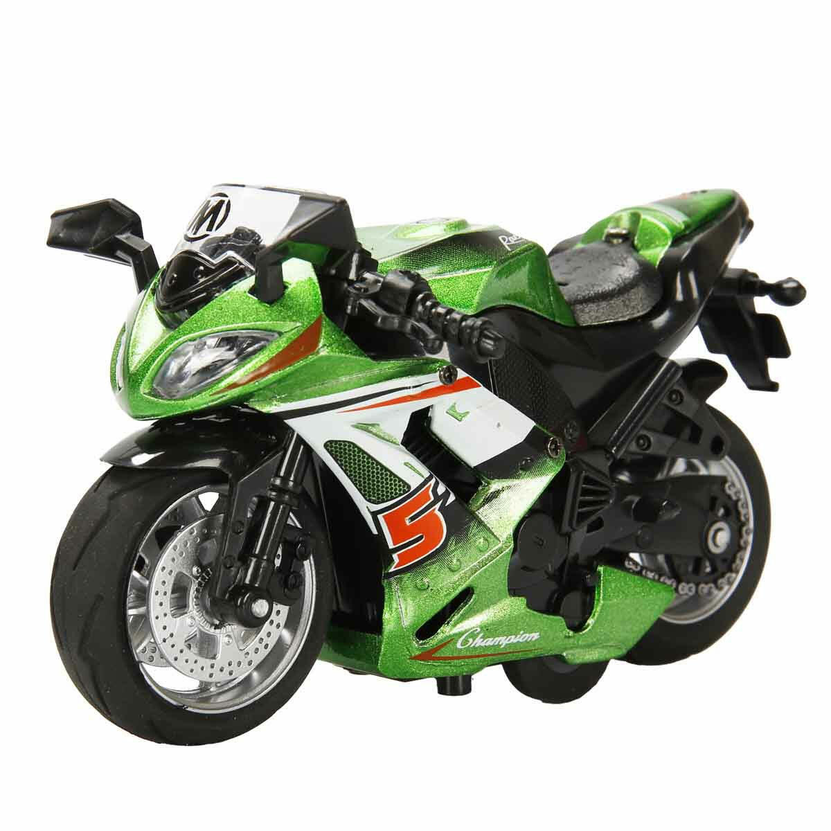 1:14 Sesli ve Işıklı Die Cast Yarış Motosikleti | Kasklı Yarışçı Figürlü ve Stantlı Çek Bırak Model | Metal Gövdeli Premium Koleksiyon Serisi