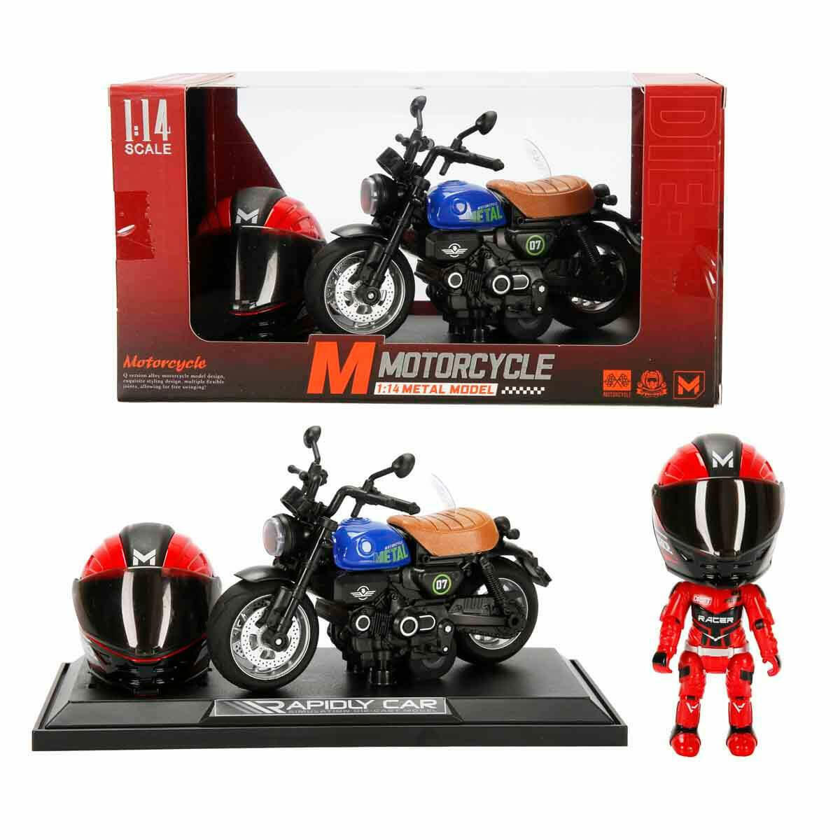 1:14 Sesli ve Işıklı Honda Monkey Die Cast Motosiklet | Kask Aksesuarlı ve Stantlı Çek Bırak Model | Retro Tasarım Japon Motosiklet Koleksiyonu