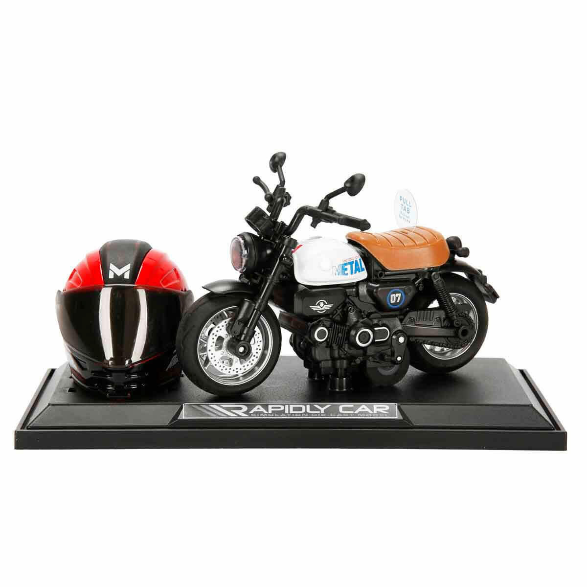 1:14 Sesli ve Işıklı Honda Monkey Die Cast Motosiklet | Kask Aksesuarlı ve Stantlı Çek Bırak Model | Retro Tasarım Japon Motosiklet Koleksiyonu