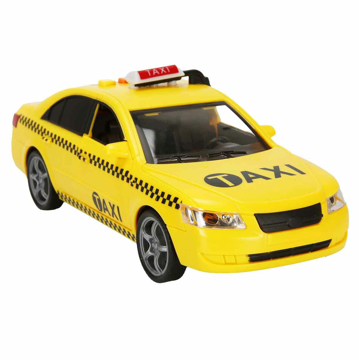 Maxx Wheels 1:16 Sesli ve Işıklı Polis ve Taksi Araba | 24 cm Sürtmeli Mekanizmalı | Açılabilir Kapılı ve Siren Sesli Oyuncak Araçlar