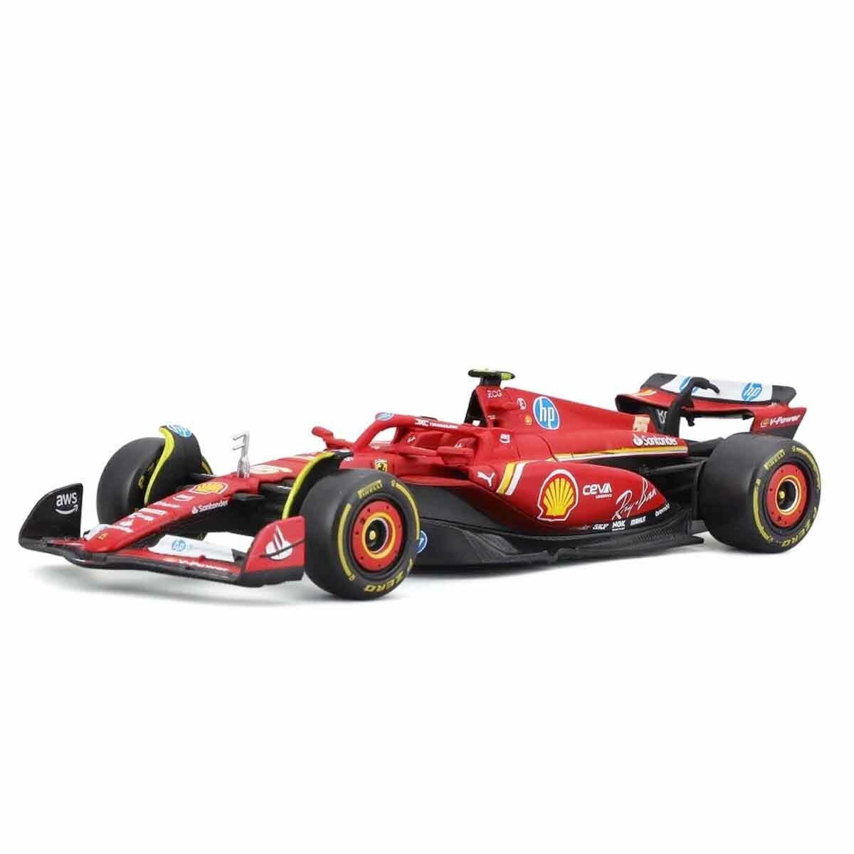 1:18 Ferrari SF-24 Formula 1 Yarış Arabası | 2024 Sezonu Lisanslı Model | Charles Leclerc ve Carlos Sainz Koleksiyon Aracı
