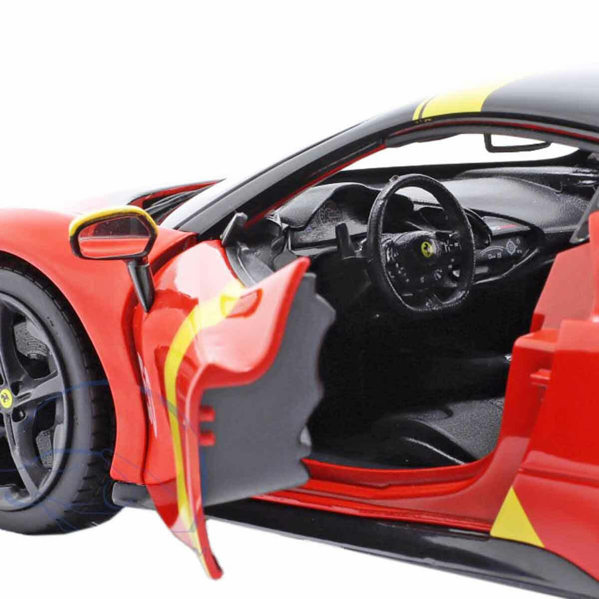 1:18 Ferrari SF90 Stradale Assetto Fiorano Model Araba | Lisanslı Diecast Koleksiyon Aracı | Açılabilir Kapı ve Kaput Detaylı Dev Model