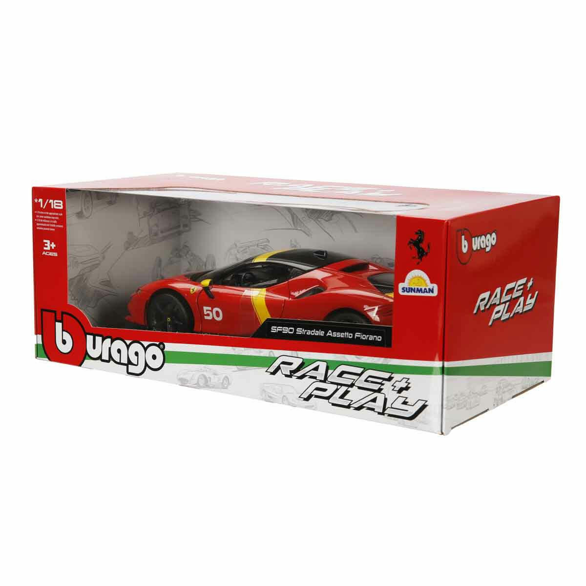 1:18 Ferrari SF90 Stradale Assetto Fiorano Model Araba | Lisanslı Diecast Koleksiyon Aracı | Açılabilir Kapı ve Kaput Detaylı Dev Model