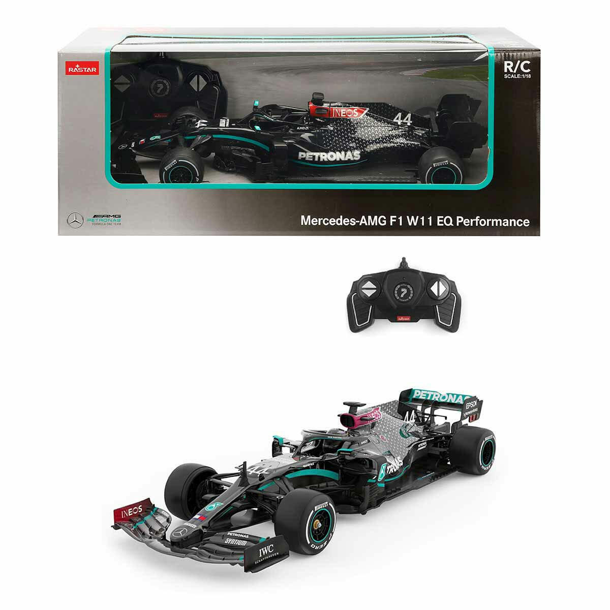 1:18 Mercedes AMG F1 W11 EQ Performance Uzaktan Kumandalı Araba | Lisanslı Yarış Arabası | 2.4GHz Frekanslı F1 Model Araç