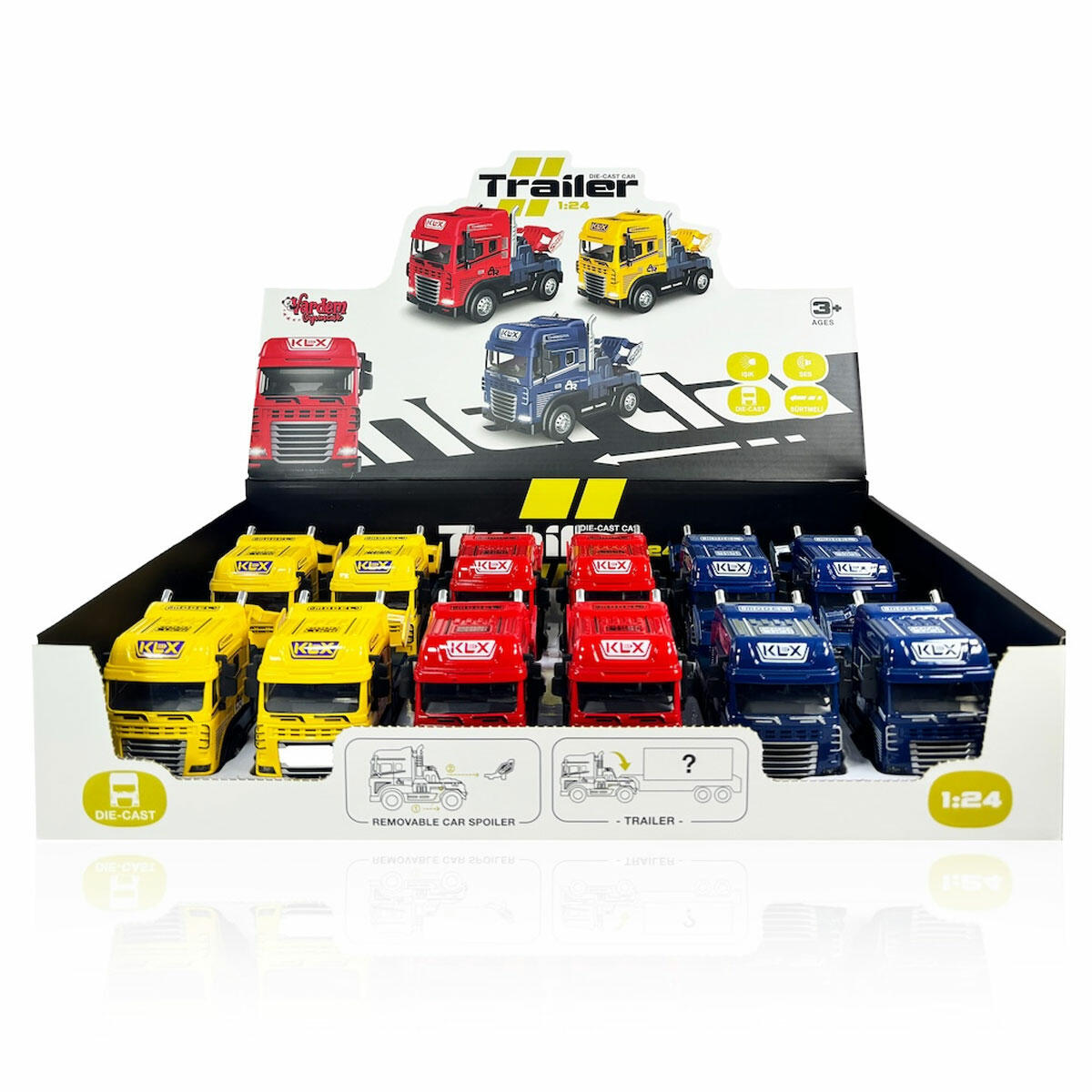 1:24 Ölçek Sesli ve Işıklı Die-Cast Tır Kafası | Sürtmeli Metal Çekici | Koleksiyonluk ve Fonksiyonel Oyuncak Tır