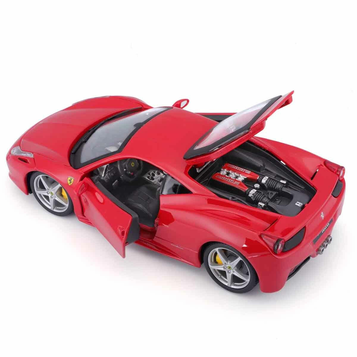 1:24 Ferrari 458 Italia Model Araba | Koleksiyonluk Lisanslı Spor Araç | Detaylı Tasarım ve F1 Teknolojili Masaüstü Model