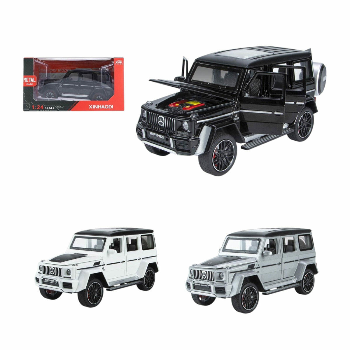 Mercedes-Benz G-Class 1:24 Metal Off-Road Araba | 23 cm Sesli Ve Işıklı G-Wagon | Çek-Bırak Lüks Arazi Modeli