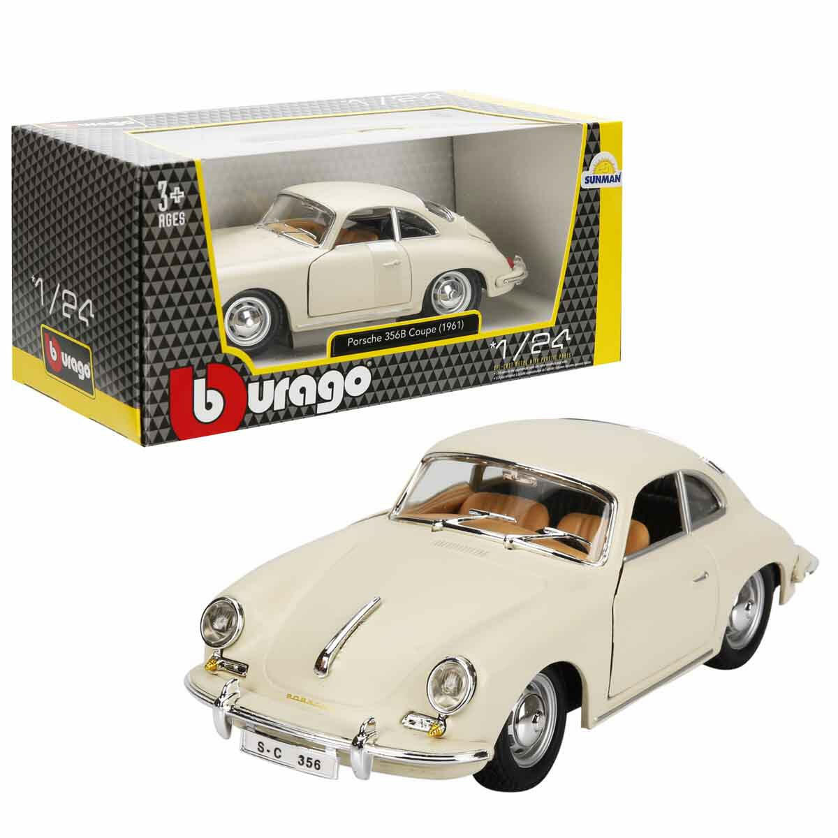 Bburago 1:24 Porsche 356 B Coupe 1961 Krem | Metal Gövde Koleksiyon Aracı | Klasik Model Araba