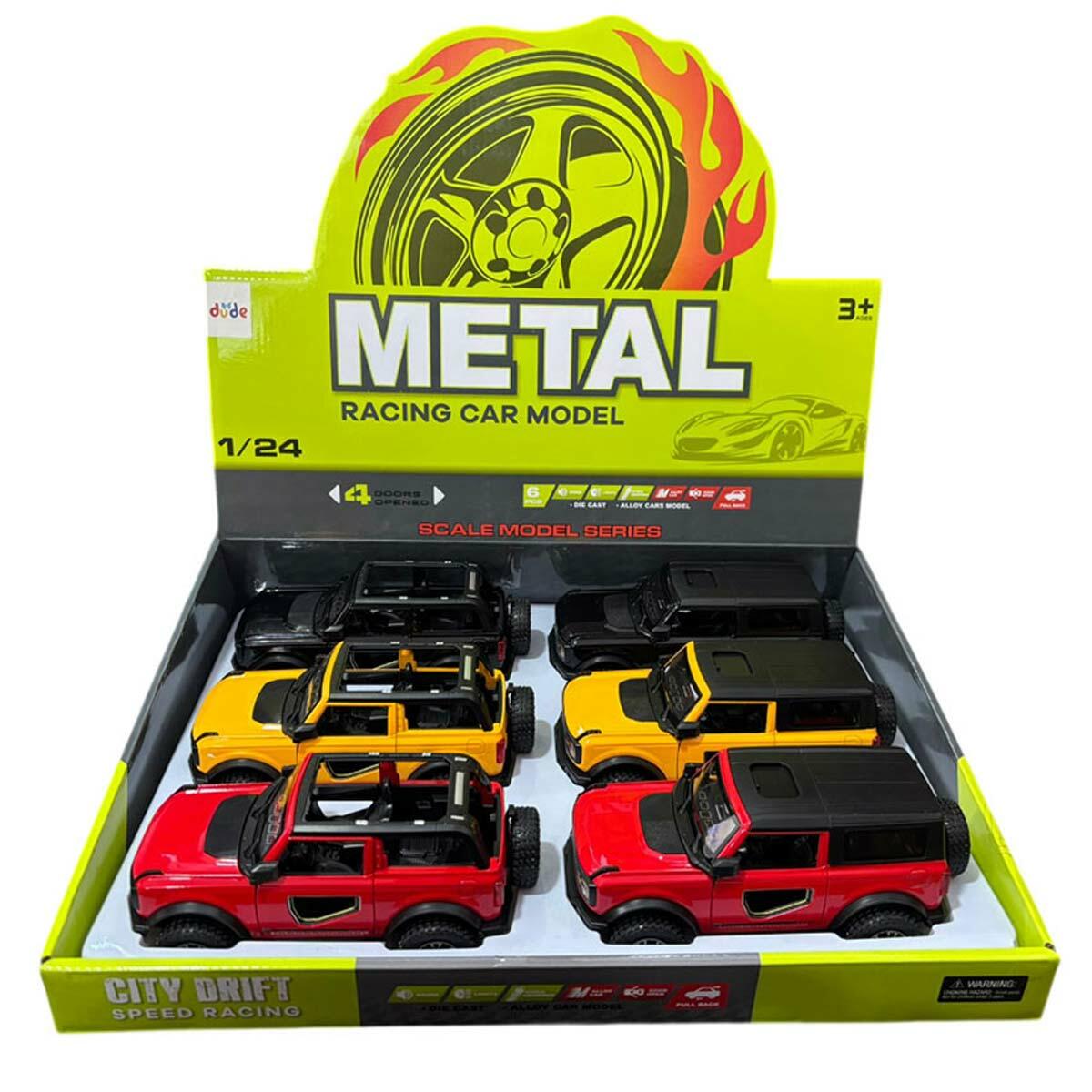 1:24 Sesli Işıklı Metal Model Araba | Çekbırak Jeep Arazi Aracı