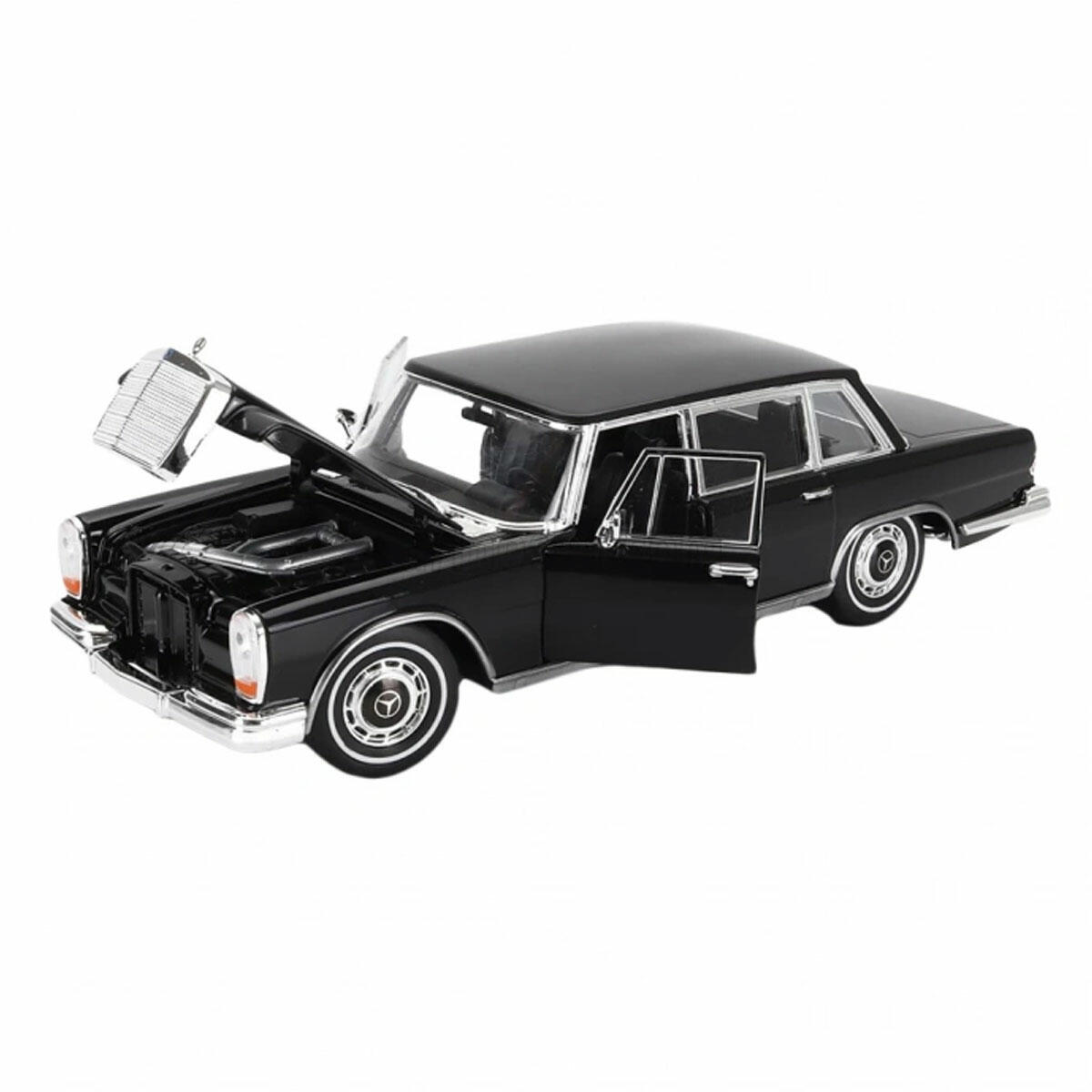 1:24 Welly 1963 Mercedes-Benz 600 Pullman Diecast Model Araba | Koleksiyonluk Metal Klasik Otomobil | Açılabilir Kapı ve Kaput Detaylı Klasik Model