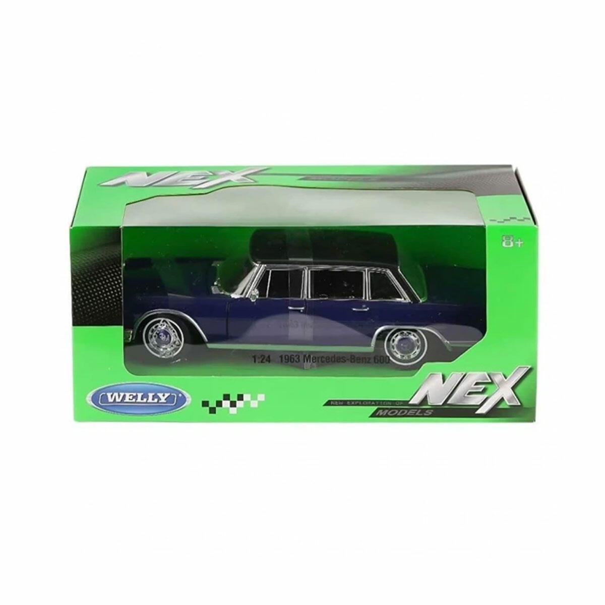 1:24 Welly 1963 Mercedes-Benz 600 Pullman Diecast Model Araba | Koleksiyonluk Metal Klasik Otomobil | Açılabilir Kapı ve Kaput Detaylı Klasik Model