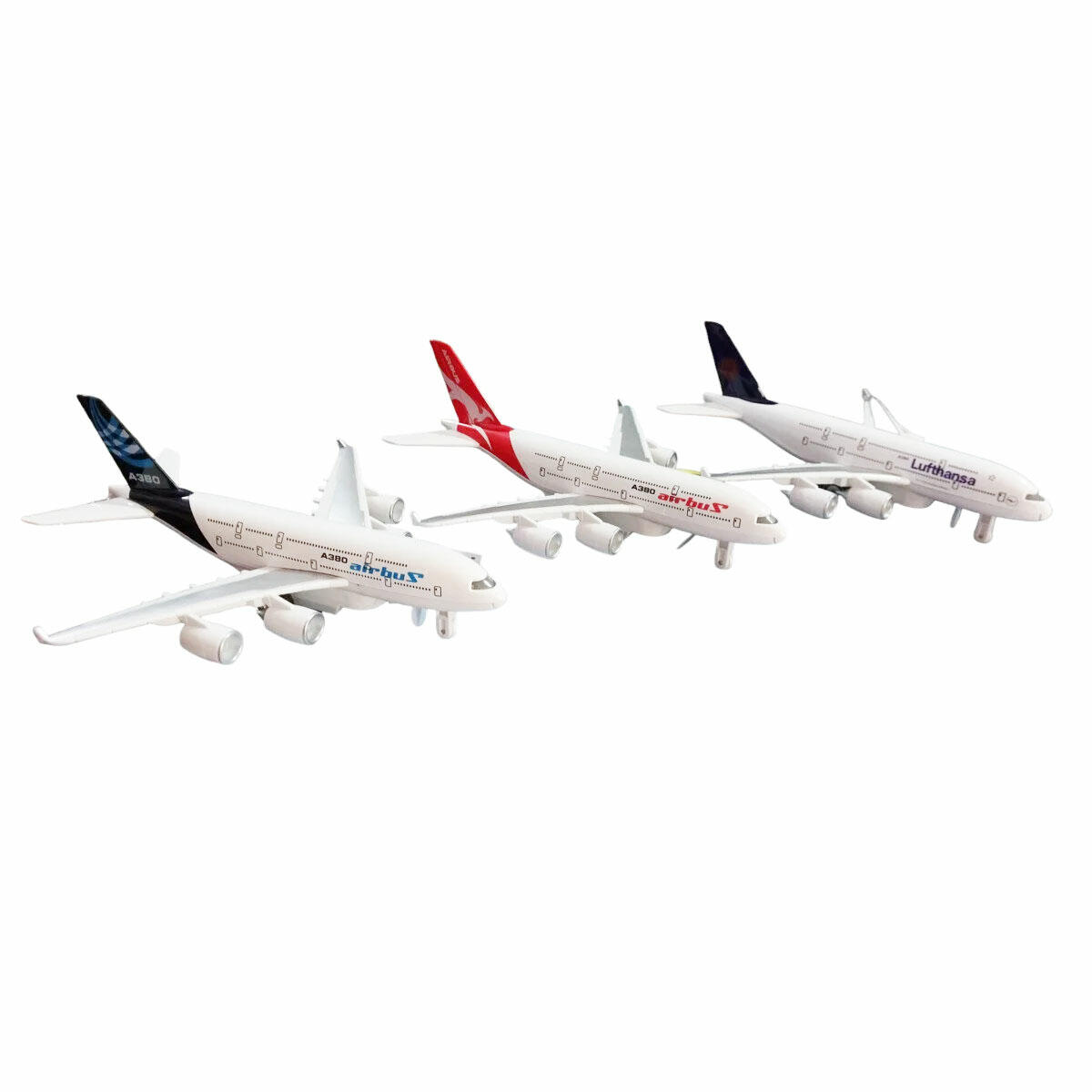 1:270 Airbus A-380 Metal Yolcu Uçağı | Sesli ve Işıklı Çek Bırak Uçak Oyuncağı | Koleksiyonluk Die-Cast Dev Yolcu Uçağı Modeli