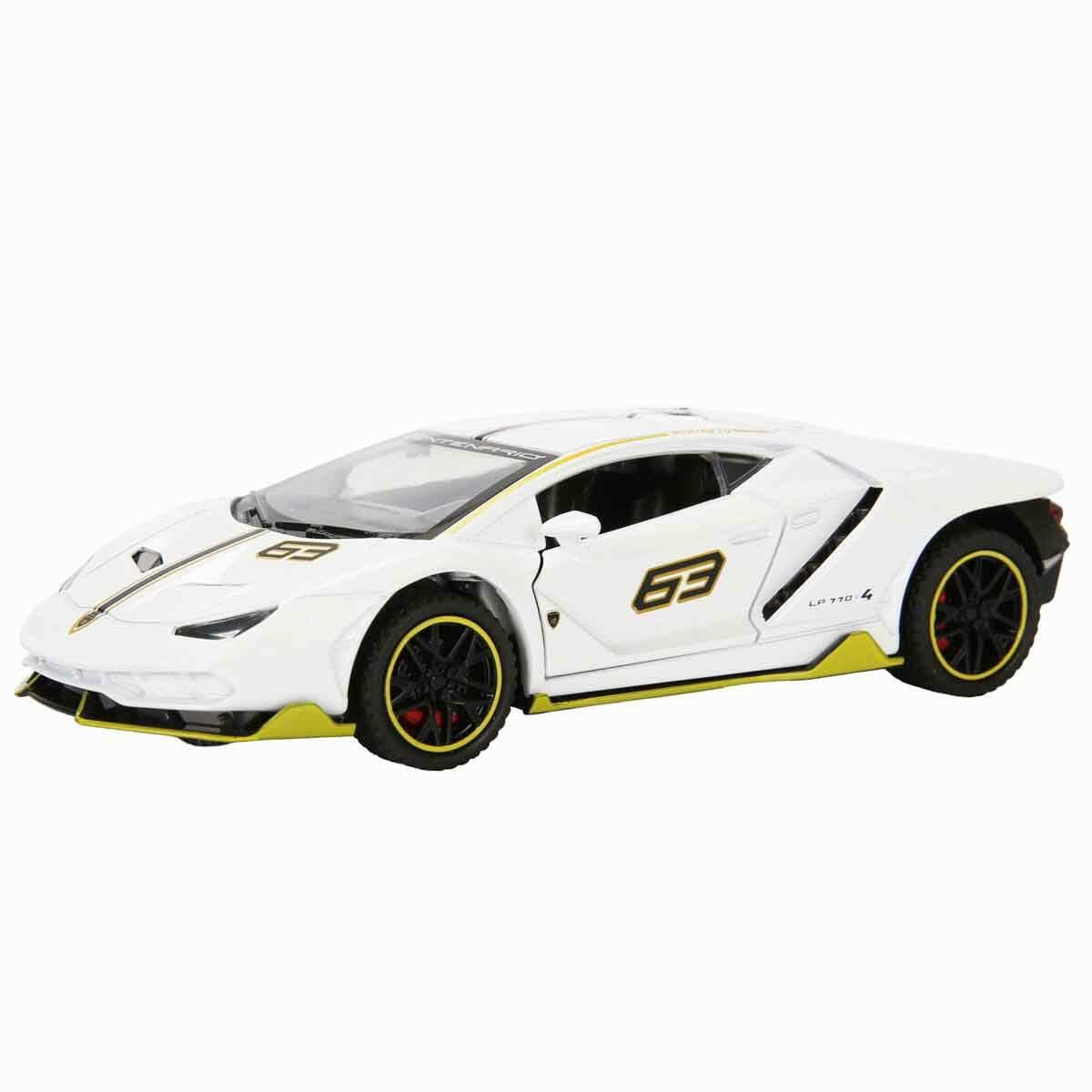 1:32 Lamborghini LP770 Sesli Ve Işıklı Çek Bırak Model Araba | Tamir Atölyesi Ve Stant Seti | Die-Cast Metal Garaj Seti