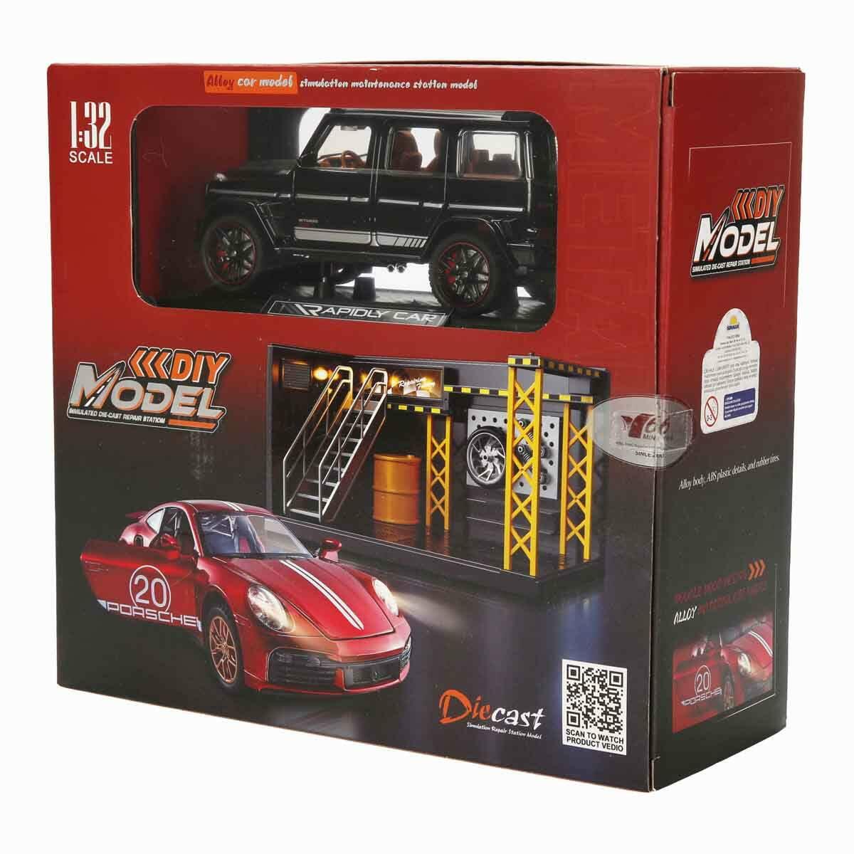 1:32 Mercedes Benz G Class Brabus Model Araba | Sesli Ve Işıklı Metal Çek Bırak Araba Ve Tamir Atölyesi Seti