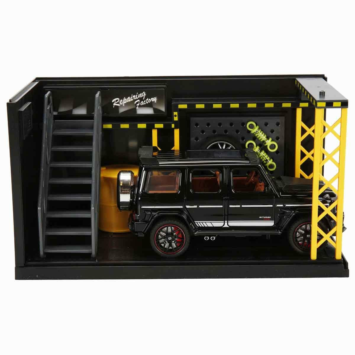 1:32 Mercedes Benz G Class Brabus Model Araba | Sesli Ve Işıklı Metal Çek Bırak Araba Ve Tamir Atölyesi Seti