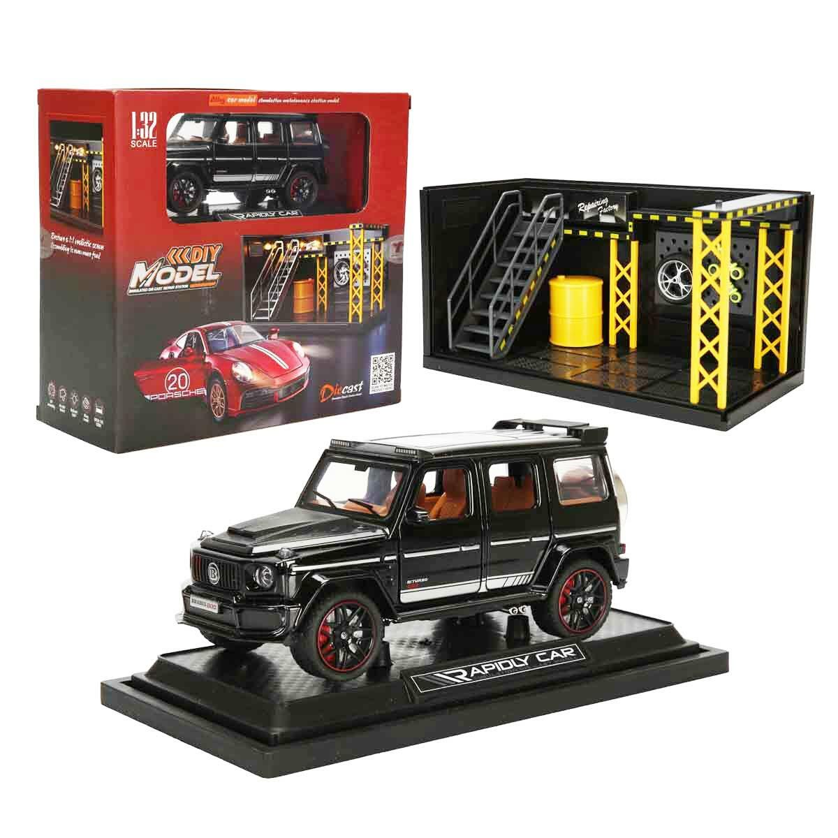 1:32 Mercedes Benz G Class Brabus Model Araba | Sesli Ve Işıklı Metal Çek Bırak Araba Ve Tamir Atölyesi Seti