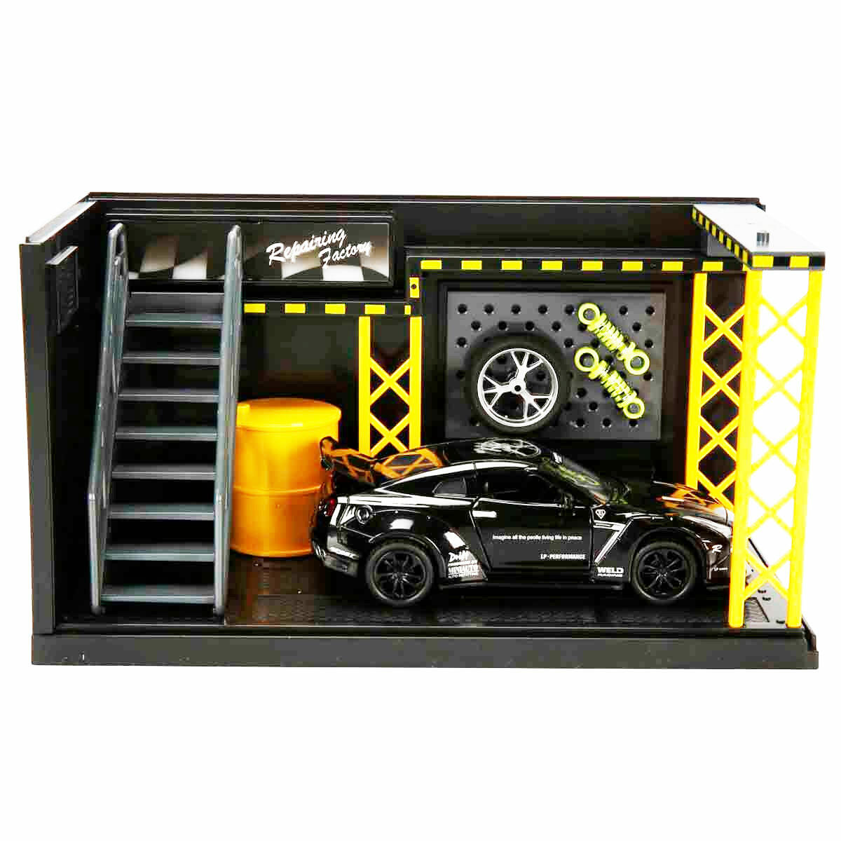 1:32 Nissan GTR Die Cast Sesli Ve Işıklı Model Araba | Tamir Atölyesi Ve Garaj Oyun Seti | Godzilla Koleksiyon Serisi