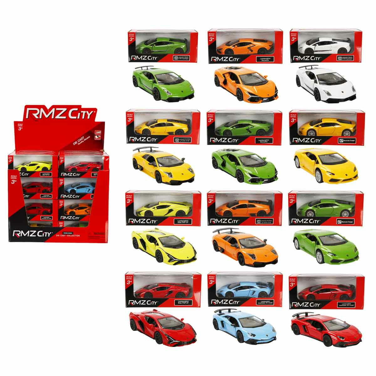 1:32 RMZ City Lamborghini Serisi Model Araba | Die-Cast Metal Gövde | Çek-Bırak Mekanizmalı ve Açılır Kapılı Lisanslı Koleksiyon Araçları