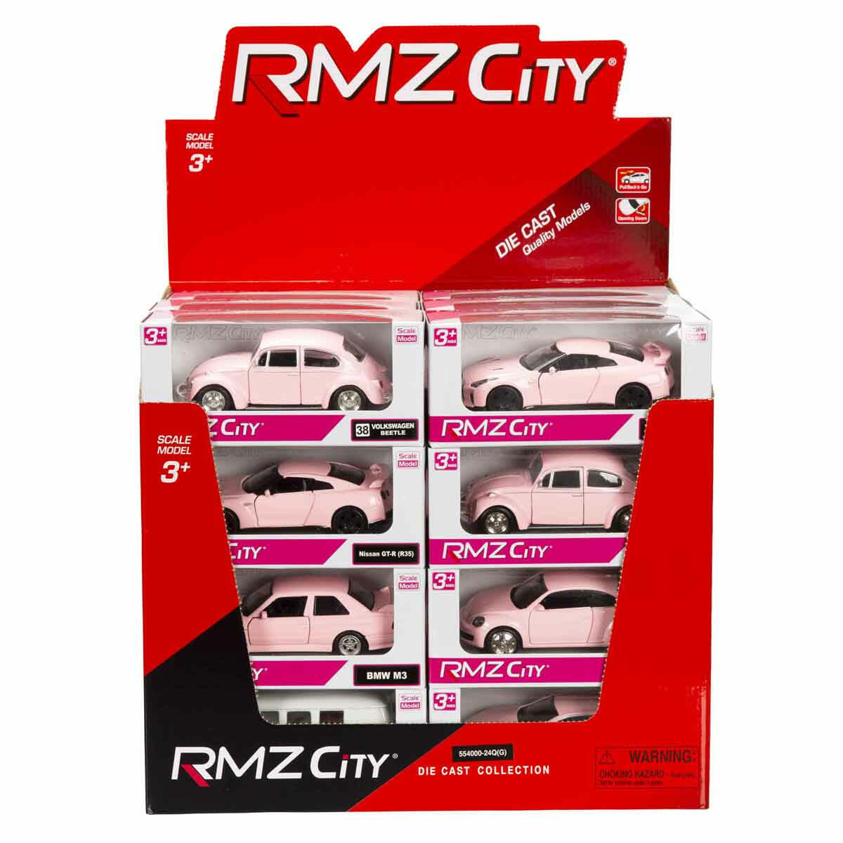 1:32 RMZ City Pembe Serisi Die Cast Model Araba | Lisanslı Metal Gövdeli Koleksiyon Arabaları | Nissan GTR, BMW M3 ve VW Beetle Pembe Özel Seri