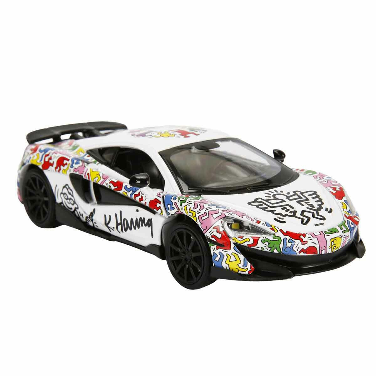1:32 RMZ Hobby Keith Haring Serisi Model Araba | Sesli ve Işıklı Die-Cast Koleksiyon Aracı | Lisanslı Lamborghini ve McLaren Sanat Serisi