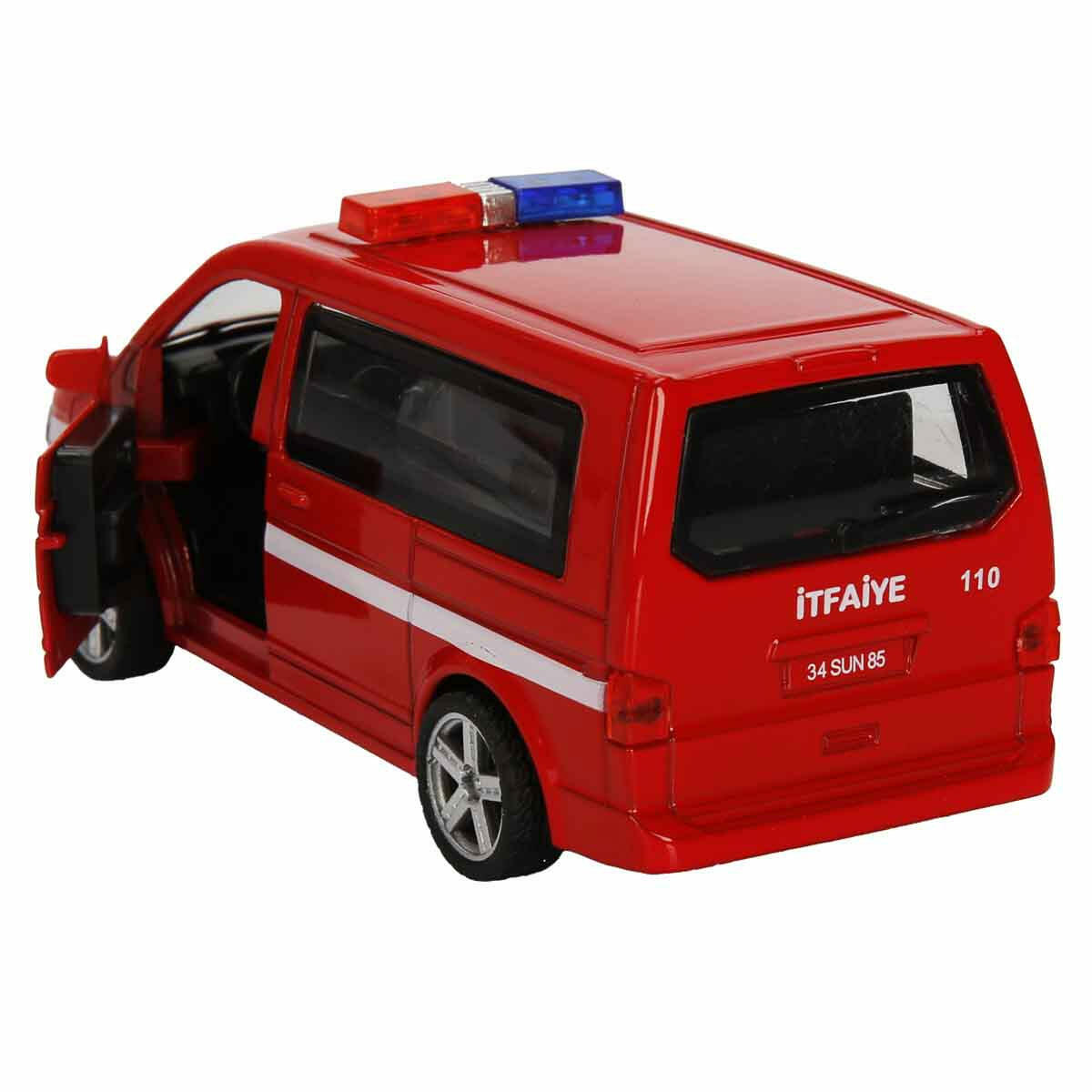 1:32 Sesli Ve Işıklı Şehir Kurtarma Araçları 13 cm | Die-Cast Çek Bırak Polis İtfaiye Ambulans | Metal Kurtarma Filosu
