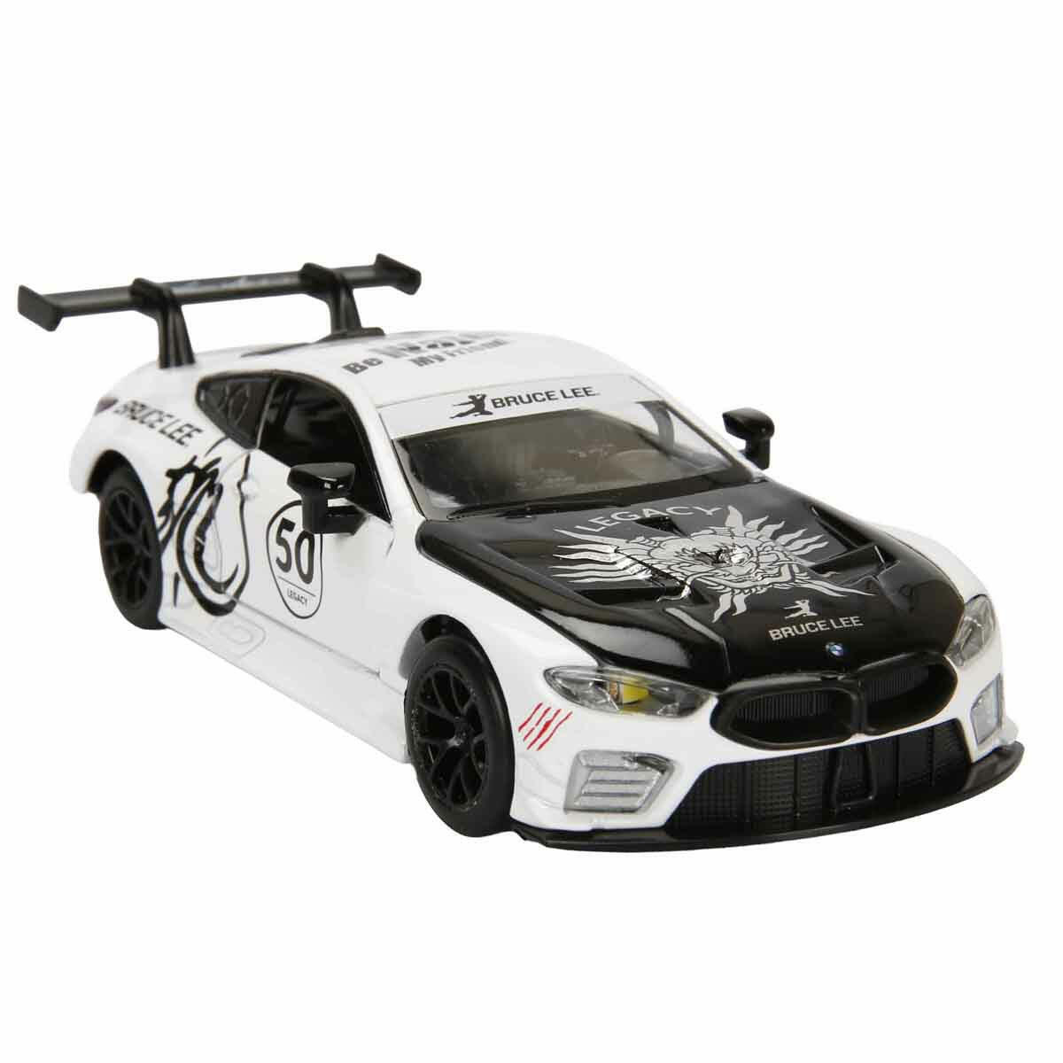 1:32 Sesli ve Işıklı RMZ Hobby Bruce Lee Serisi Die Cast Model Araba | Efsanevi Ejder Tasarımlı Lisanslı Koleksiyon Araçları | BMW M8 GTE ve Audi R8 LMS Özel Seri