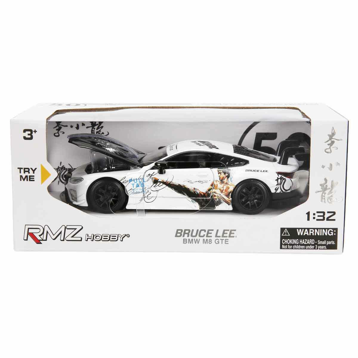 1:32 Sesli ve Işıklı RMZ Hobby Bruce Lee Serisi Die Cast Model Araba | Efsanevi Ejder Tasarımlı Lisanslı Koleksiyon Araçları | BMW M8 GTE ve Audi R8 LMS Özel Seri