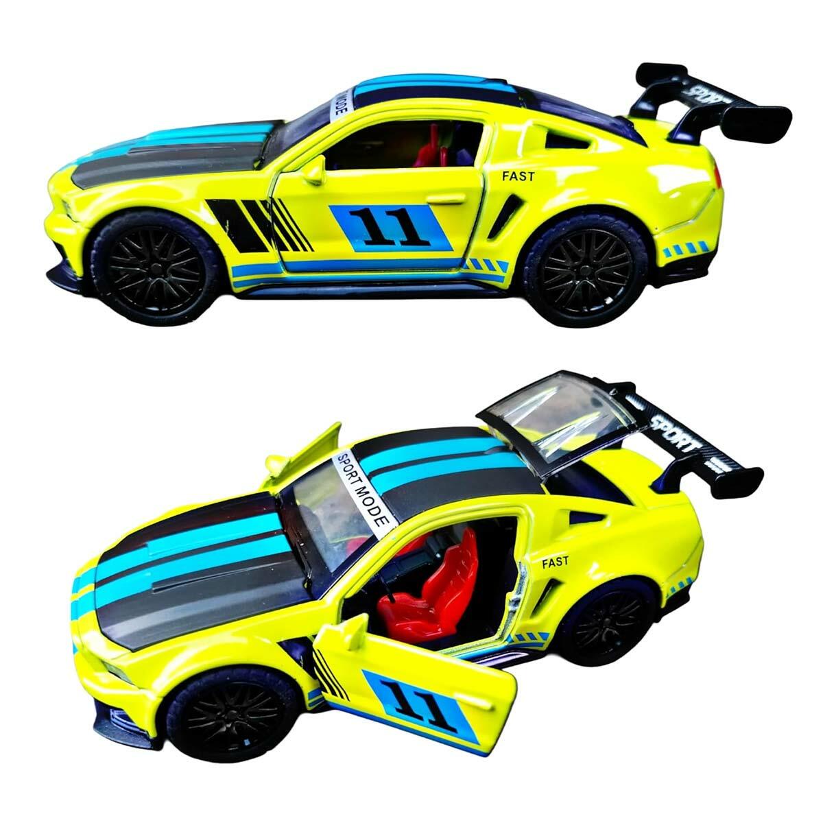 1:36 Mustang Metal Spor Araba | Çek Bırak Mekanizmalı Açılır Kapılı Model Araç | 12 Cm Koleksiyon Serisi