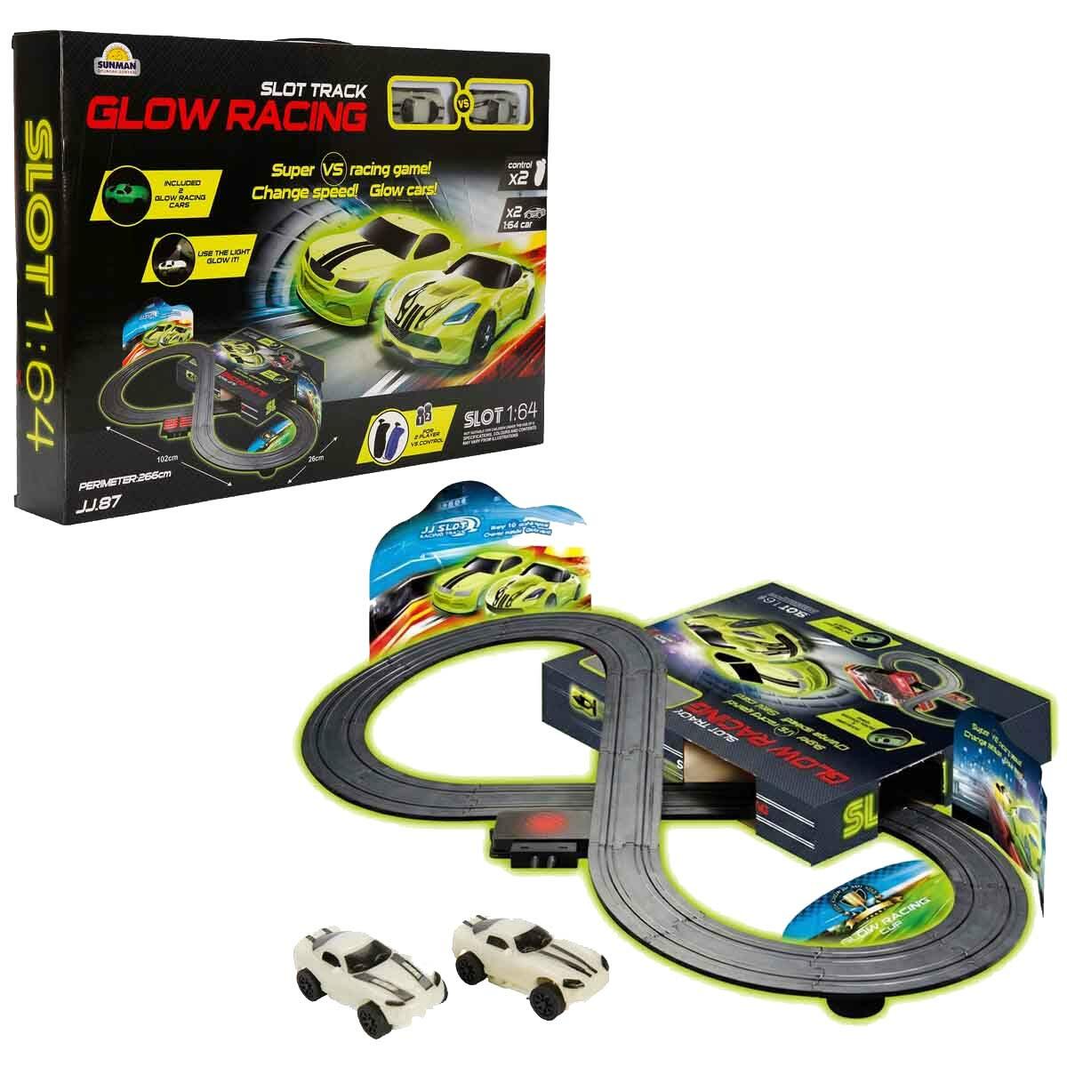 1:64 Slot Track Karanlıkta Parlayan Kumandalı Yarış Pisti | 266 CM Dev Pist