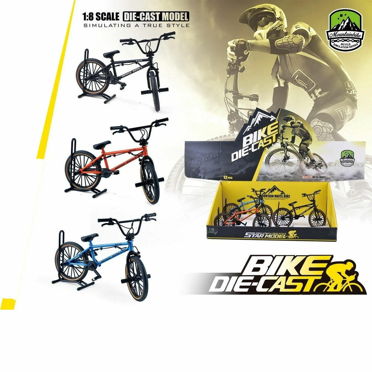 1:8 Ölçek Koleksiyonluk Metal Model Bisiklet | Gerçekçi Detaylı Alaşım Parmak Dağ Bisikleti Simülasyonu