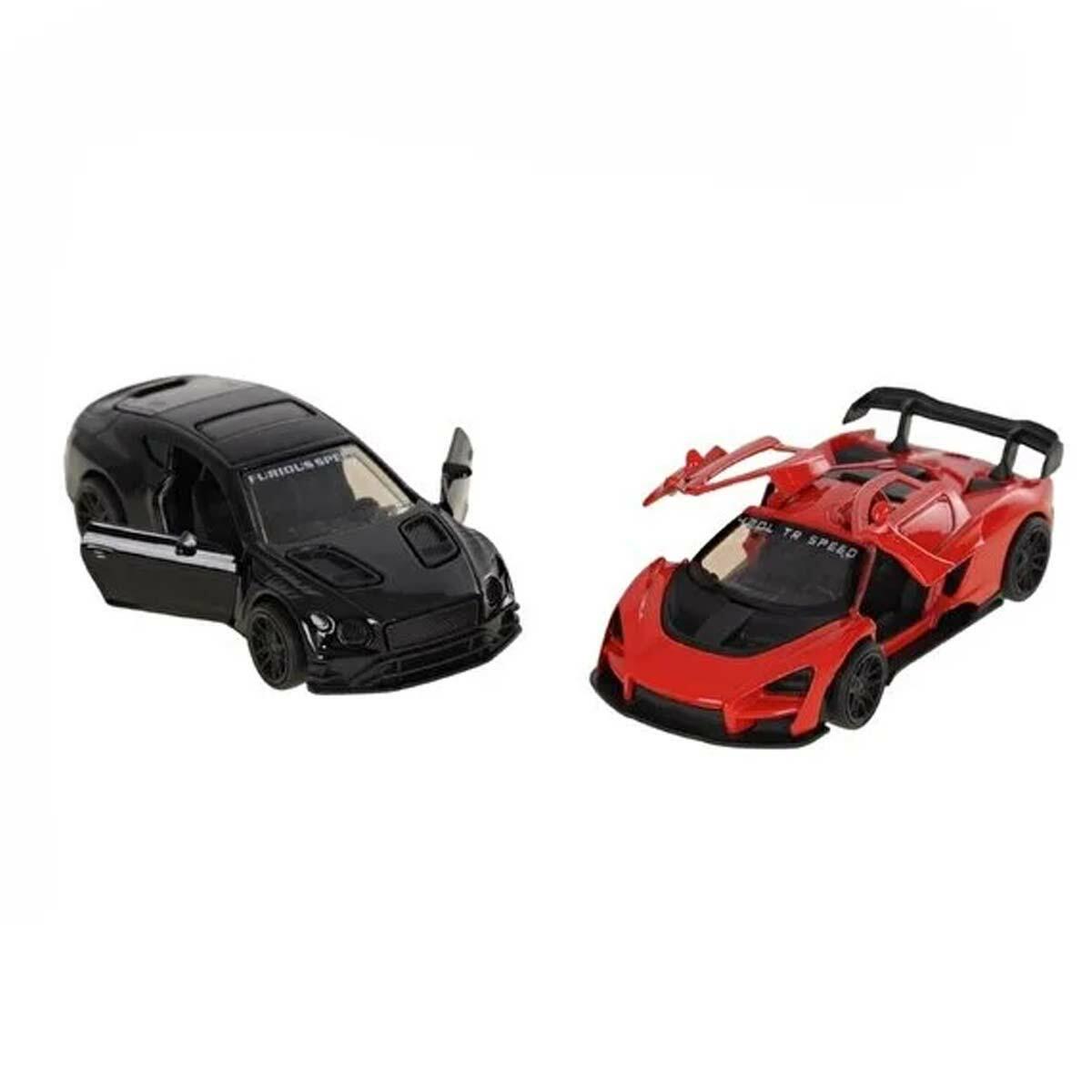 10 cm Metal Süper Spor Çek Bırak Araba | 1:43 Ölçek Açılır Kapılı Die-Cast Model | Agresif Gövde Kitli Yarış Aracı