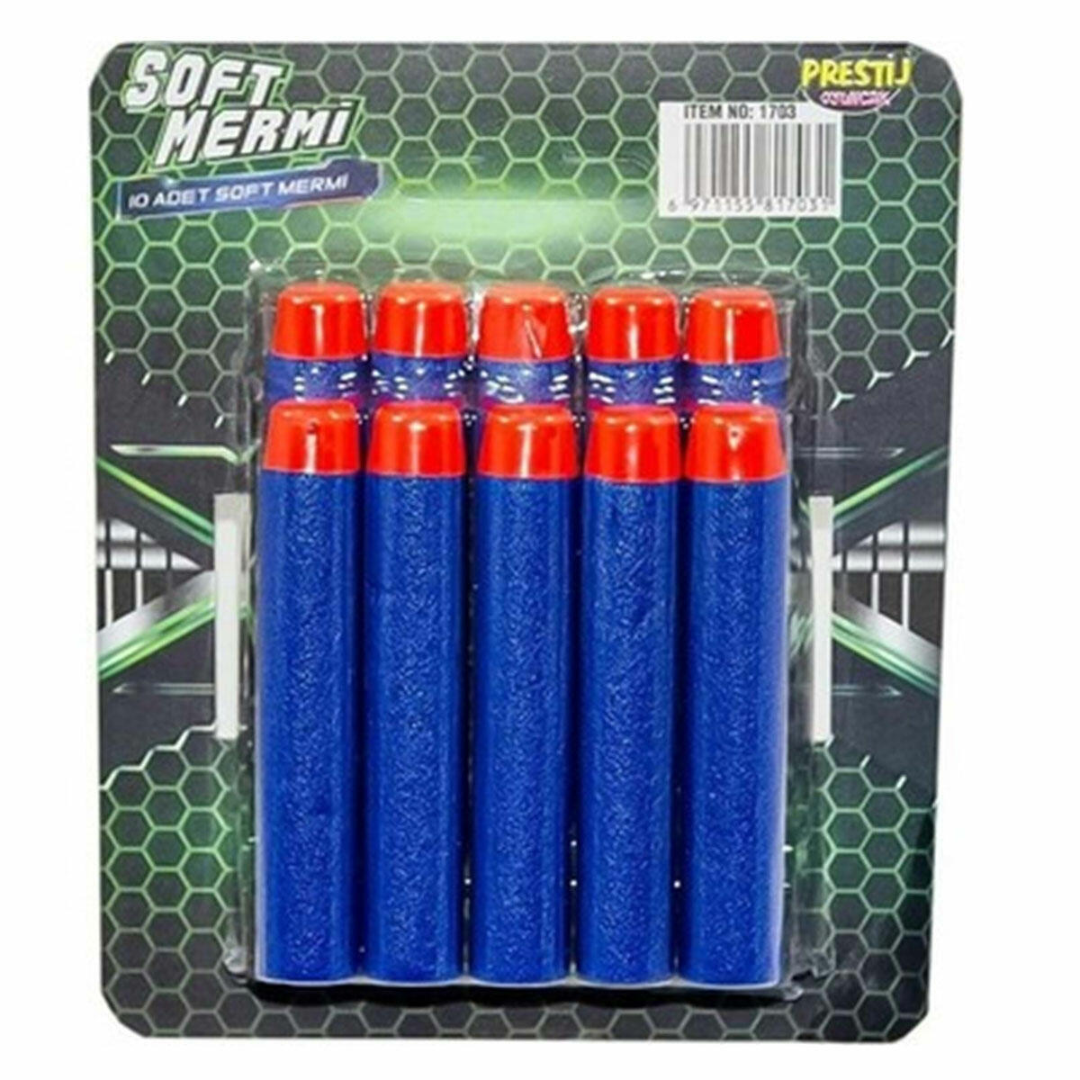 10’lu Yedek Dart Mermisi Seti | Kartelalı Yumuşak Sünger Mermi | Tüm Standart Dart Tabancalarıyla Uyumlu