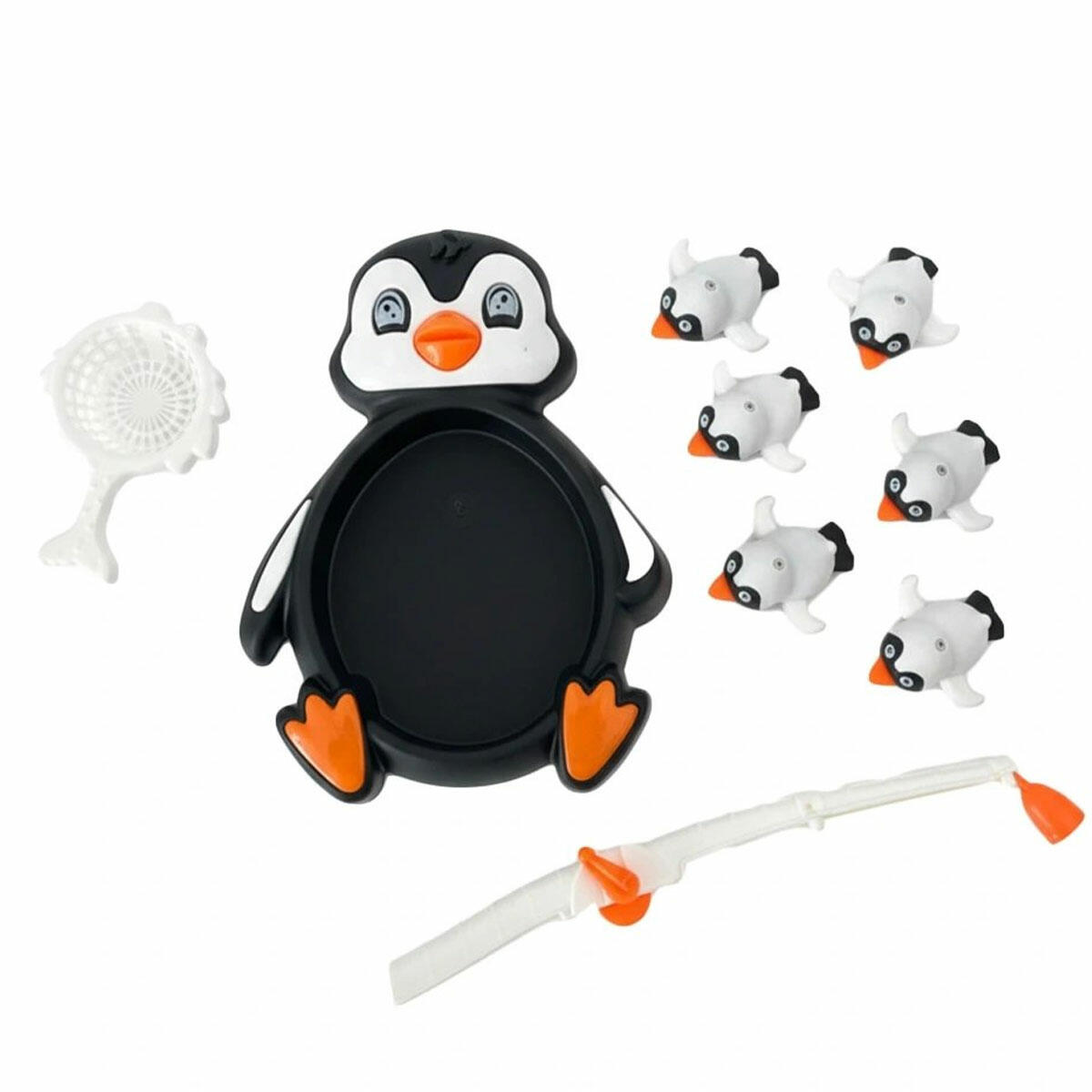 10 Parça Havuzlu Mıknatıslı Penguenler Olta Seti | Su Doldurulabilir Havuzlu Balık Tutma Oyunu | Eğitici Koordinasyon Oyuncağı