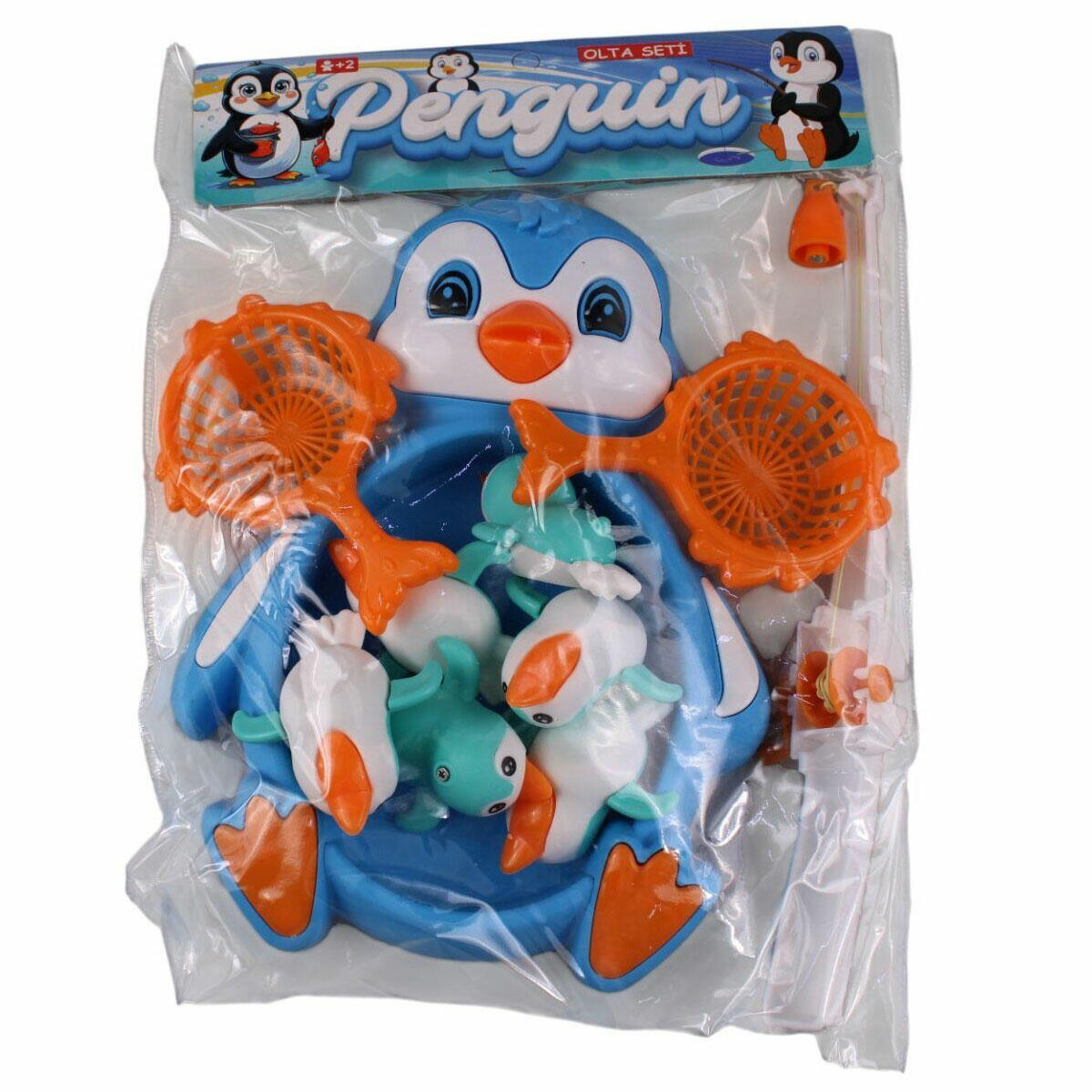 10 Parça Havuzlu Mıknatıslı Penguenler Olta Seti | Su Doldurulabilir Havuzlu Balık Tutma Oyunu | Eğitici Koordinasyon Oyuncağı