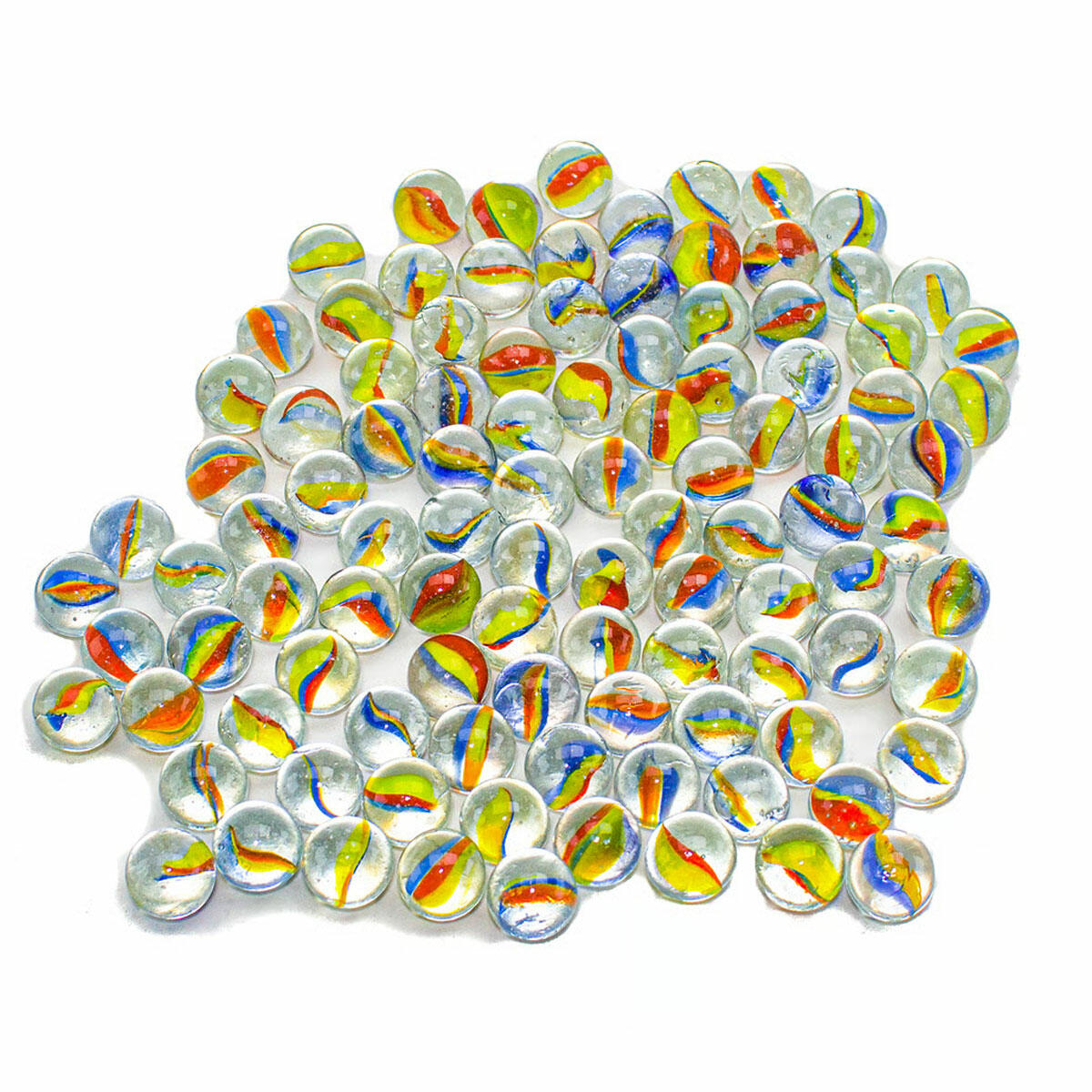 100 Adet Orta Boy Rengarenk Karışık Renk Misket Seti | Geleneksel Cam Misket Oyunu | Eğitici ve Eğlenceli 100'lü Paket