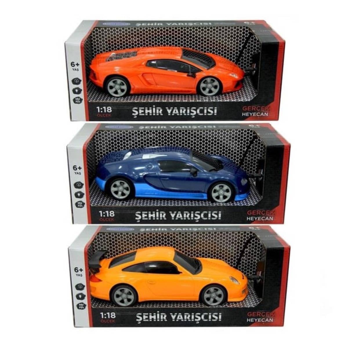 1:18 Şehir Yarışçısı Uzaktan Kumandalı Pilli Araba