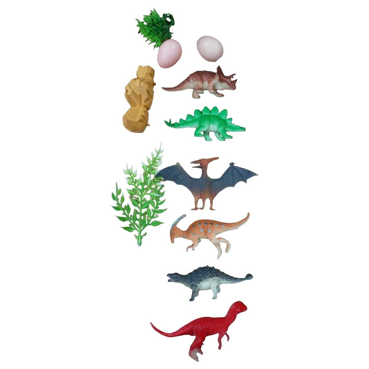 12'li Plastik Dinazor Figür Seti | Dinazor Yumurtalı Ve Aksesuarlı Oyun Dünyası | 12 Parça Prehistorik Set