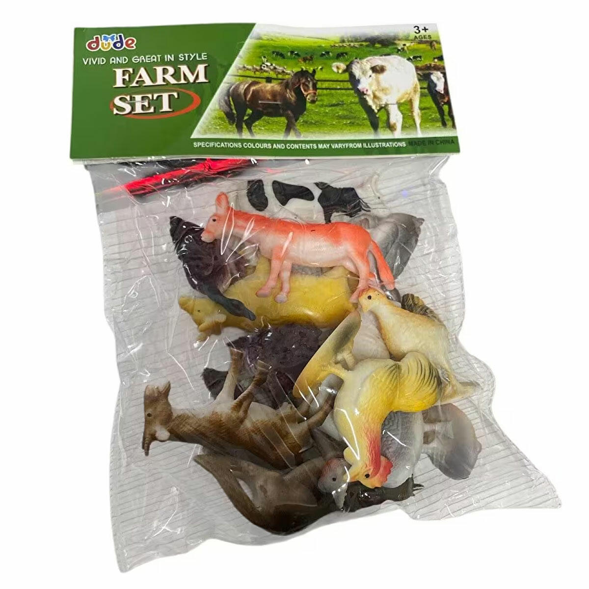 12'li Poşette Çiftlik Hayvanları Seti | 8 cm Eğitici Hayvan Figürleri | Çiftlik Hayatı ve Doğa Oyun Seti