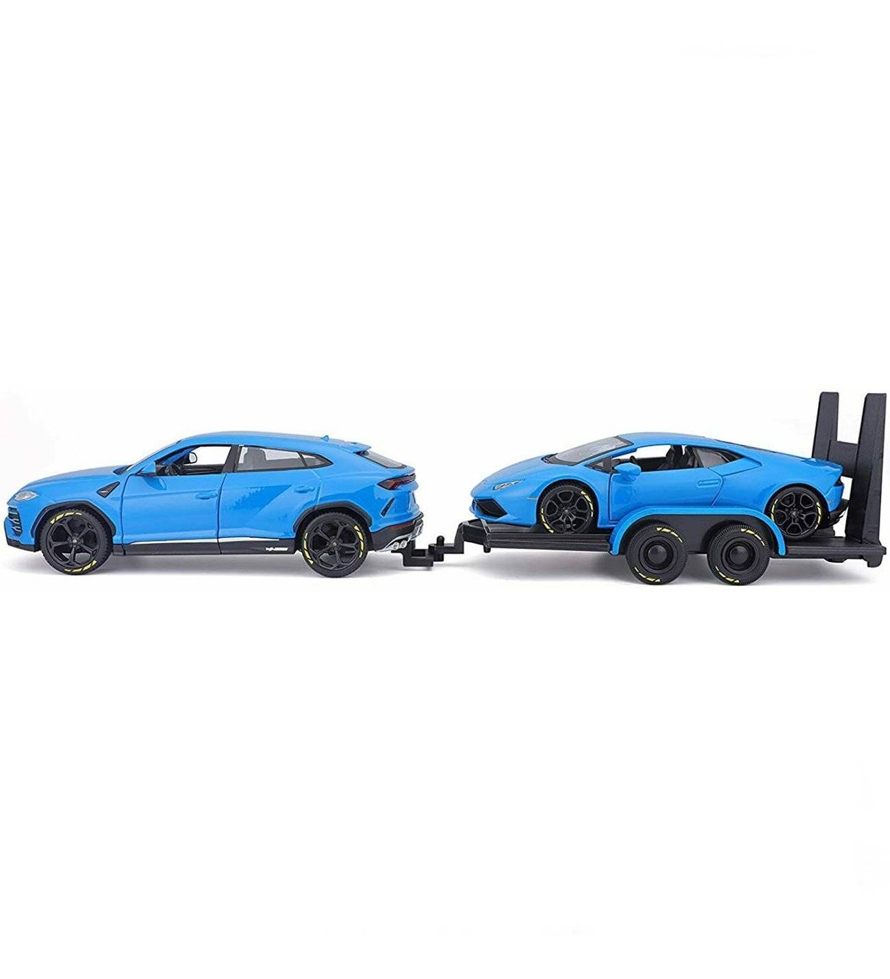 1:24 Lamborghini Urus ve Lamborghini Huracan Taşıyıcı Model Araba Seti