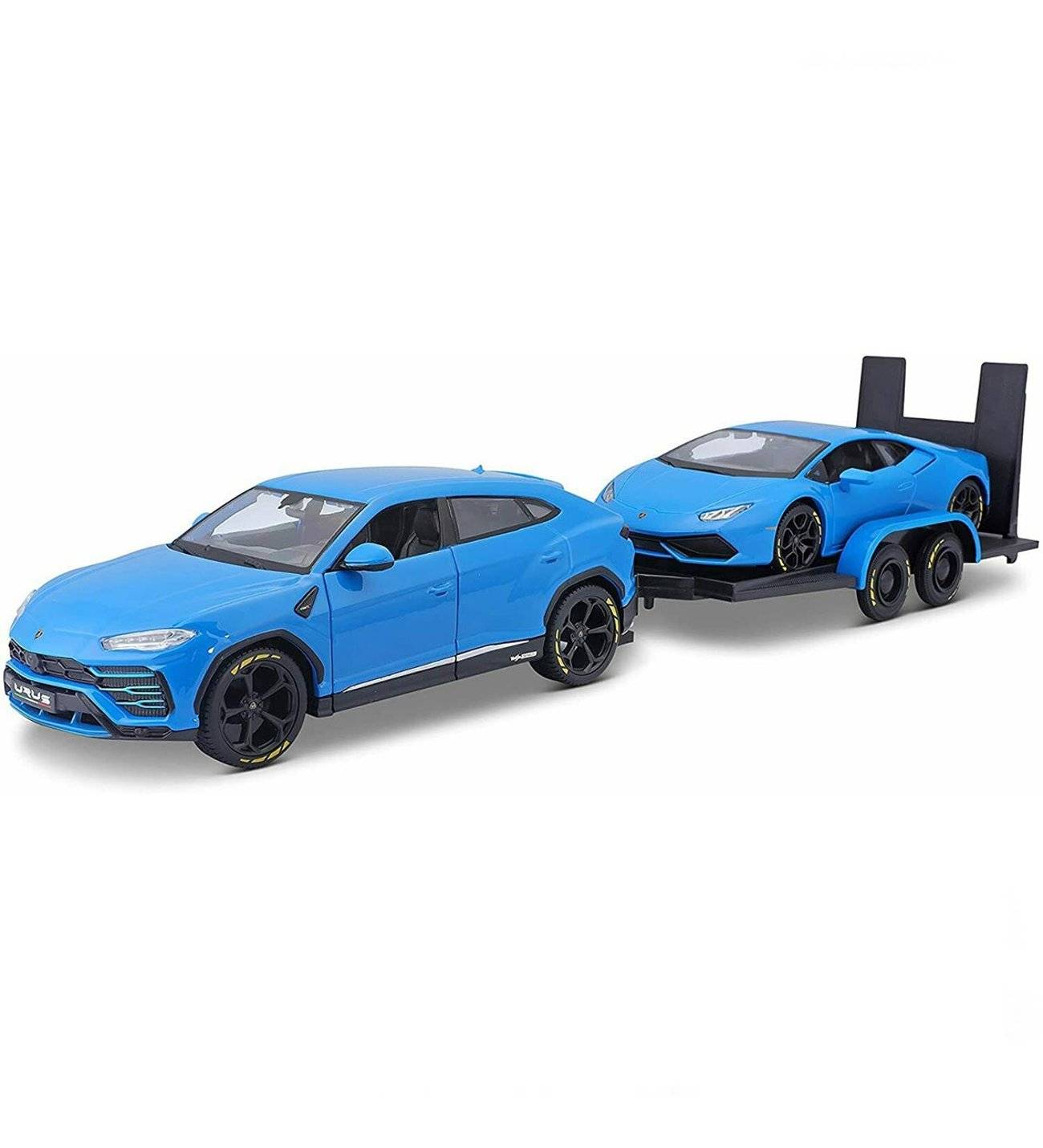 1:24 Lamborghini Urus ve Lamborghini Huracan Taşıyıcı Model Araba Seti